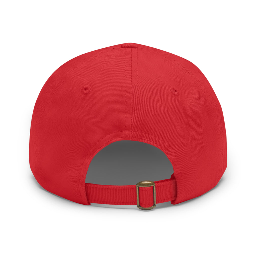 Lake George Dad Hat with Leather Patch - Bear on Ice Design
