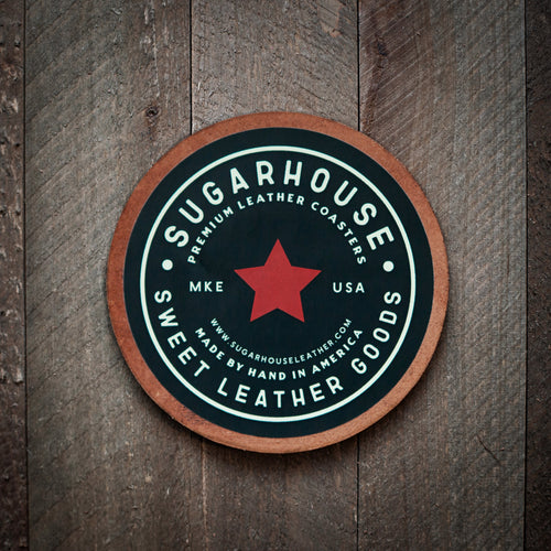 "Just One More" Leather Coaster