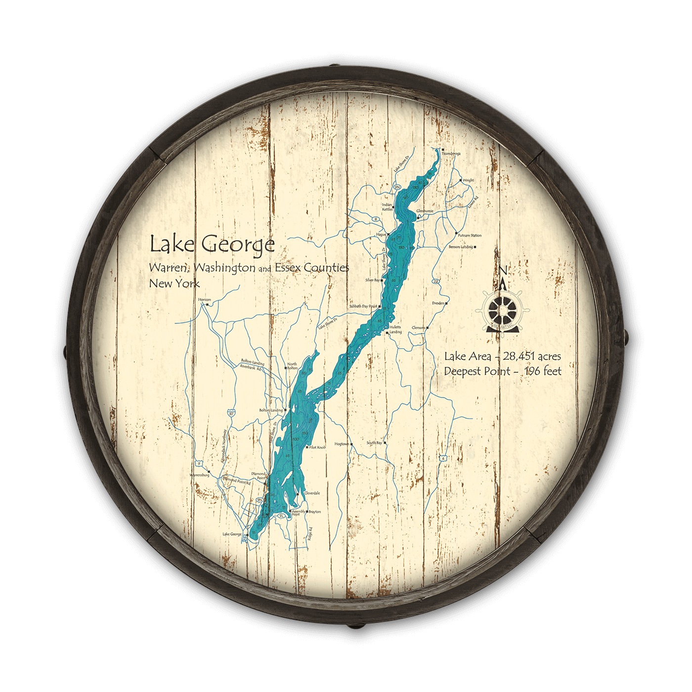 Lake George, New York on a Barrel End