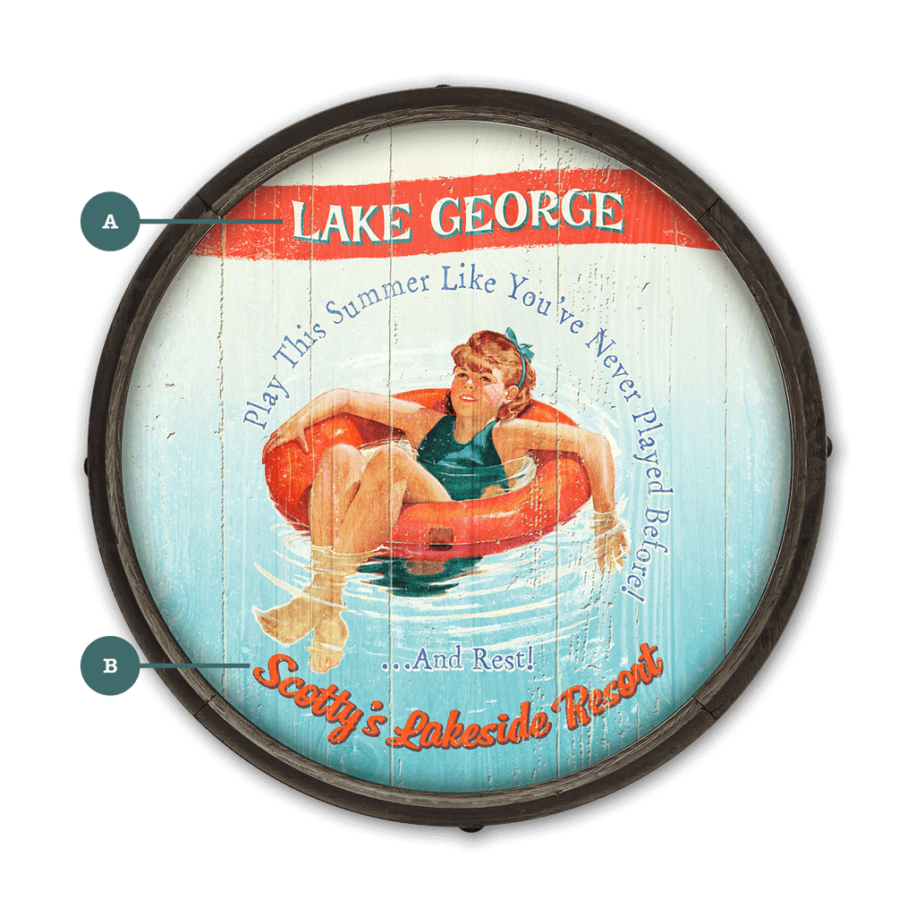 Play This Summer: Girl - Barrel End Wall Art