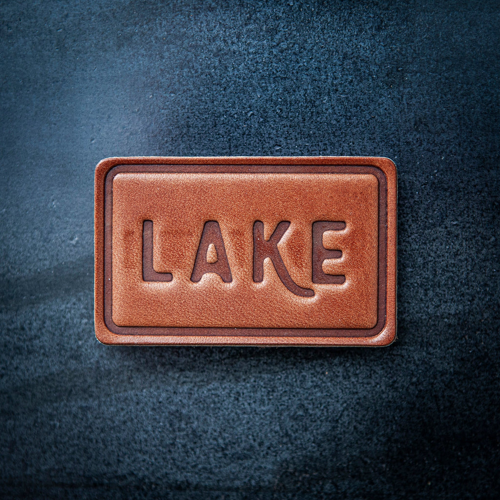 "Lake" Leather Magnet – Block Style