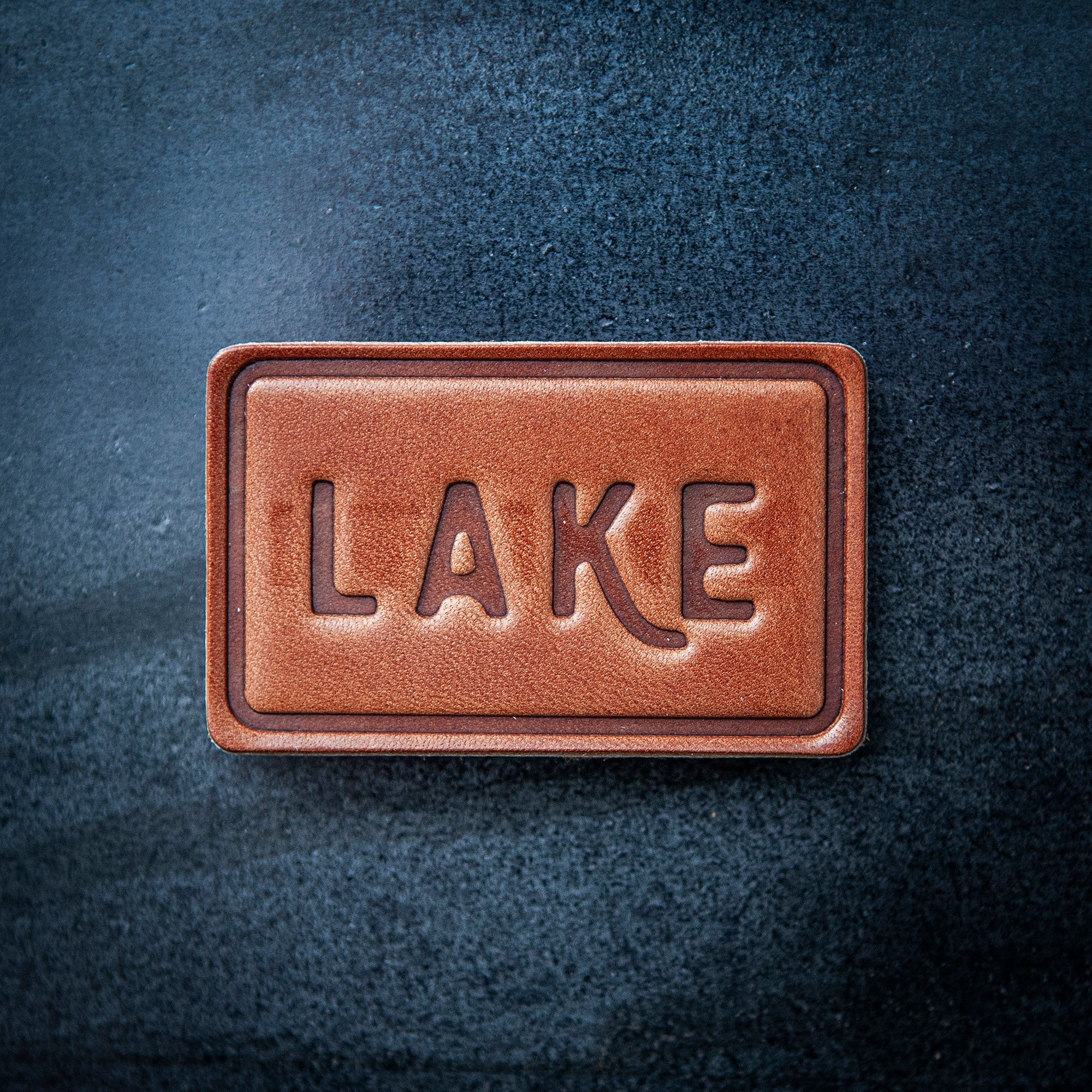 "Lake" Leather Magnet – Block Style