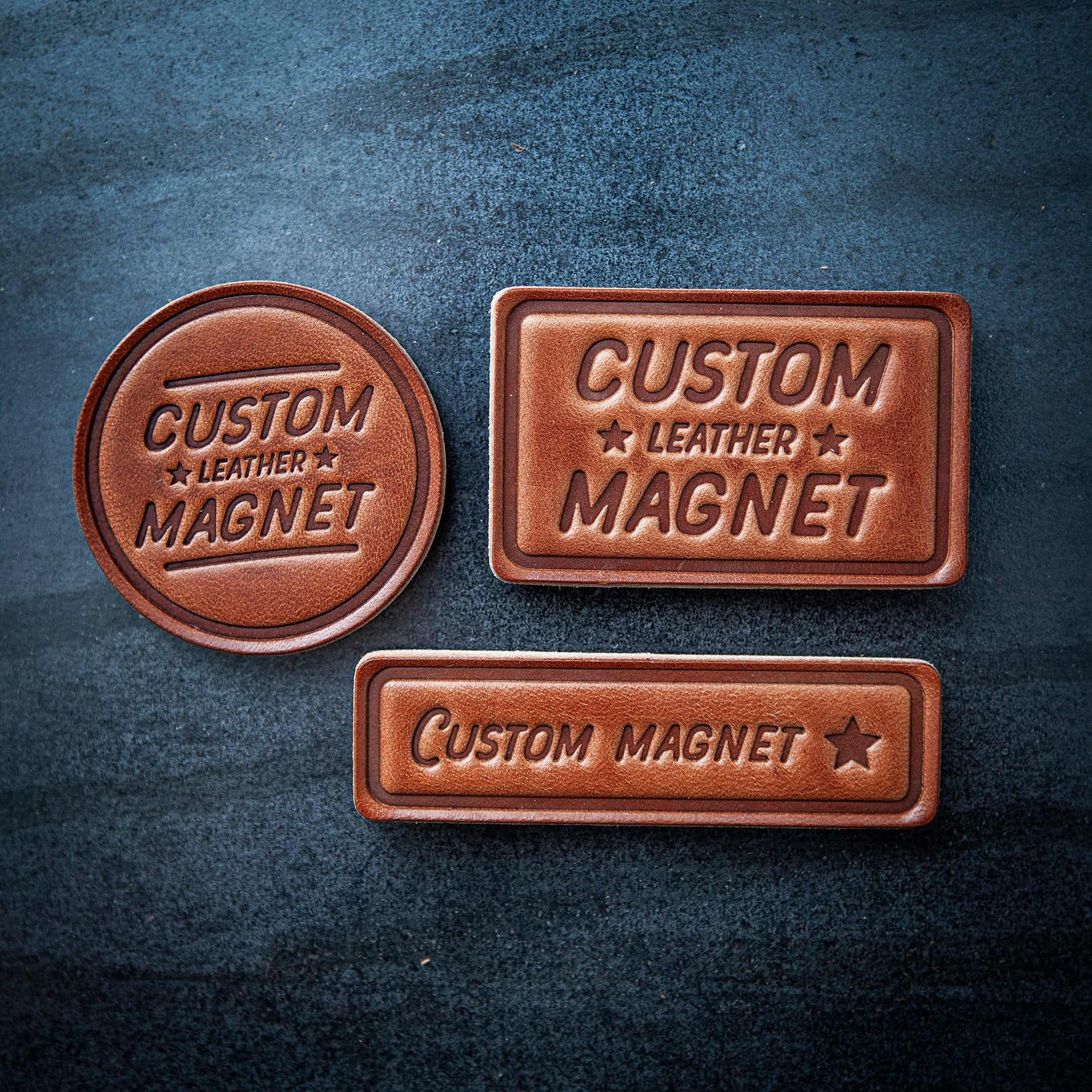 "Lake Time" Leather Magnet Block Style