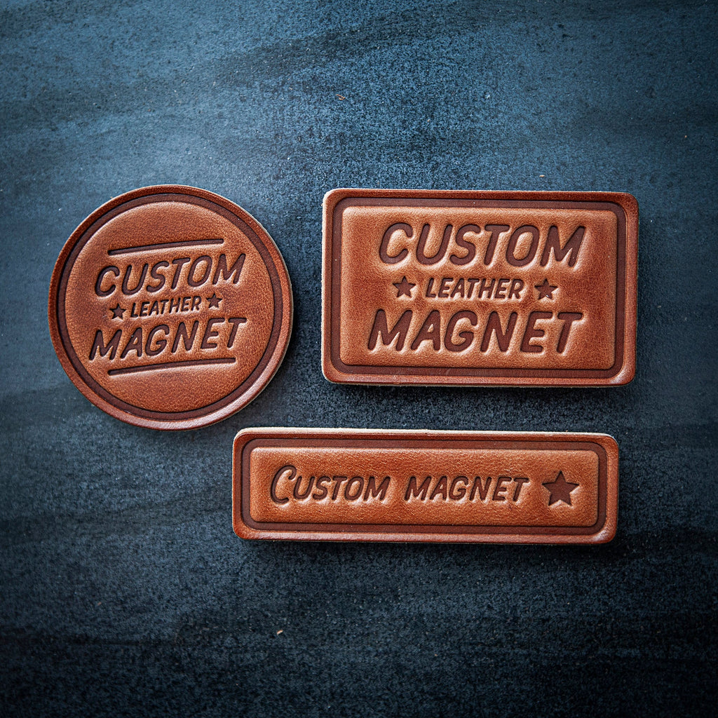 "Lake" Leather Magnet – Block Style