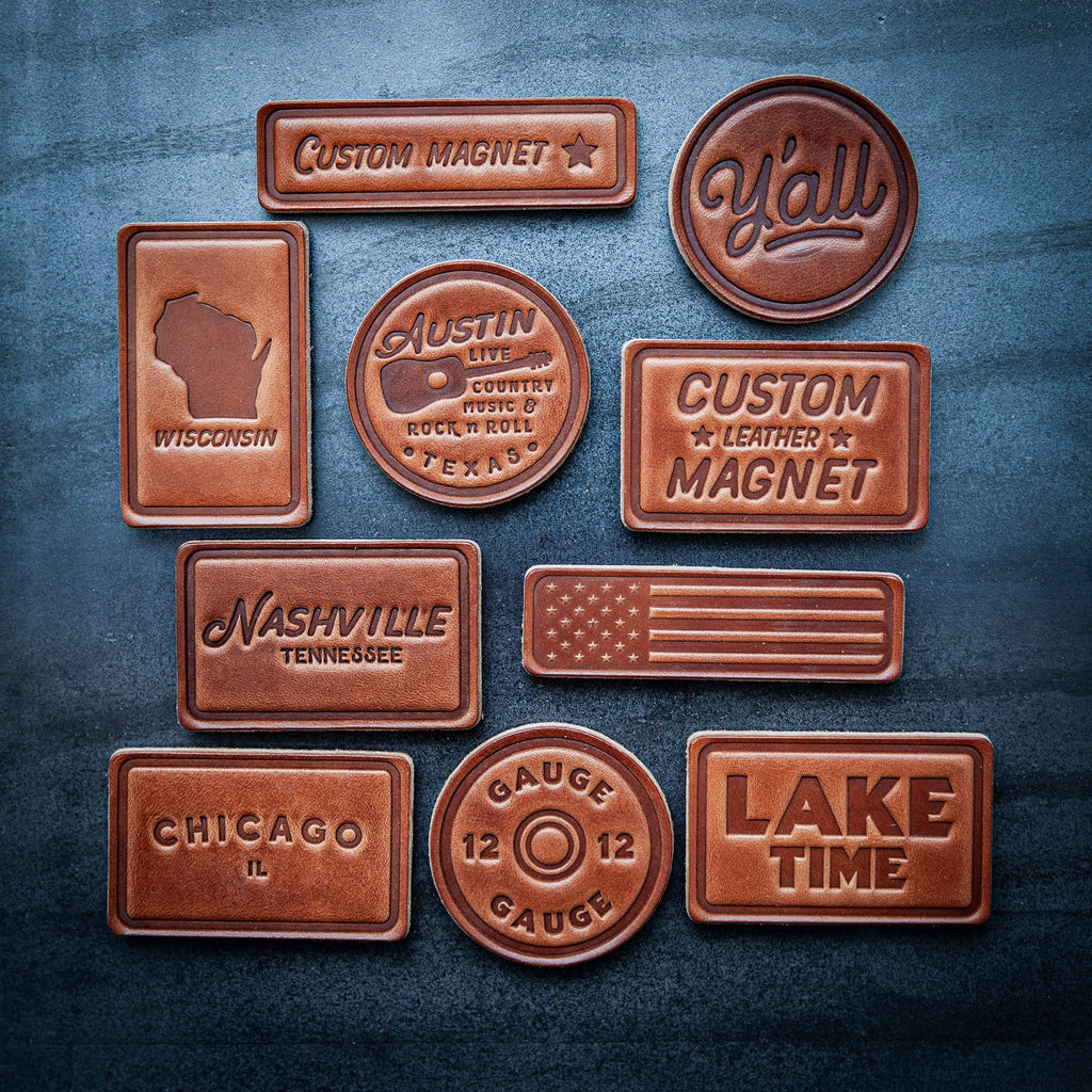 "Lake Time" Leather Magnet Block Style