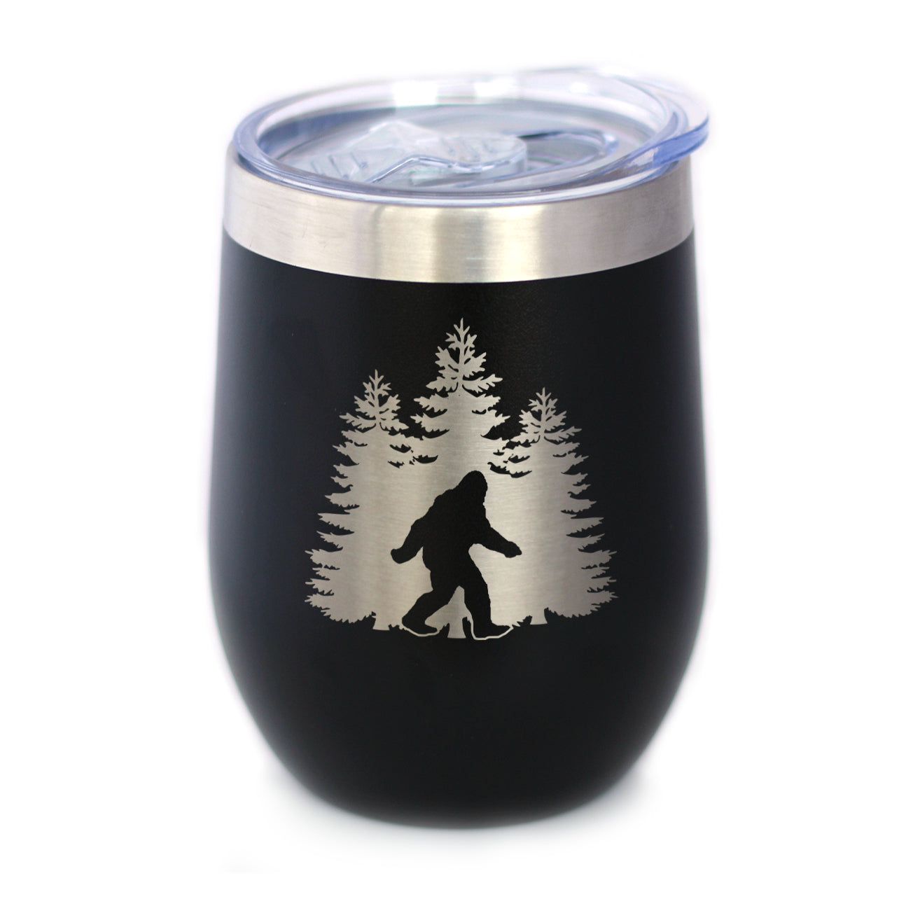 Bigfoot Wine Tumbler — 12oz Stainless Steel, Vacuum Insulated, Sliding Lid