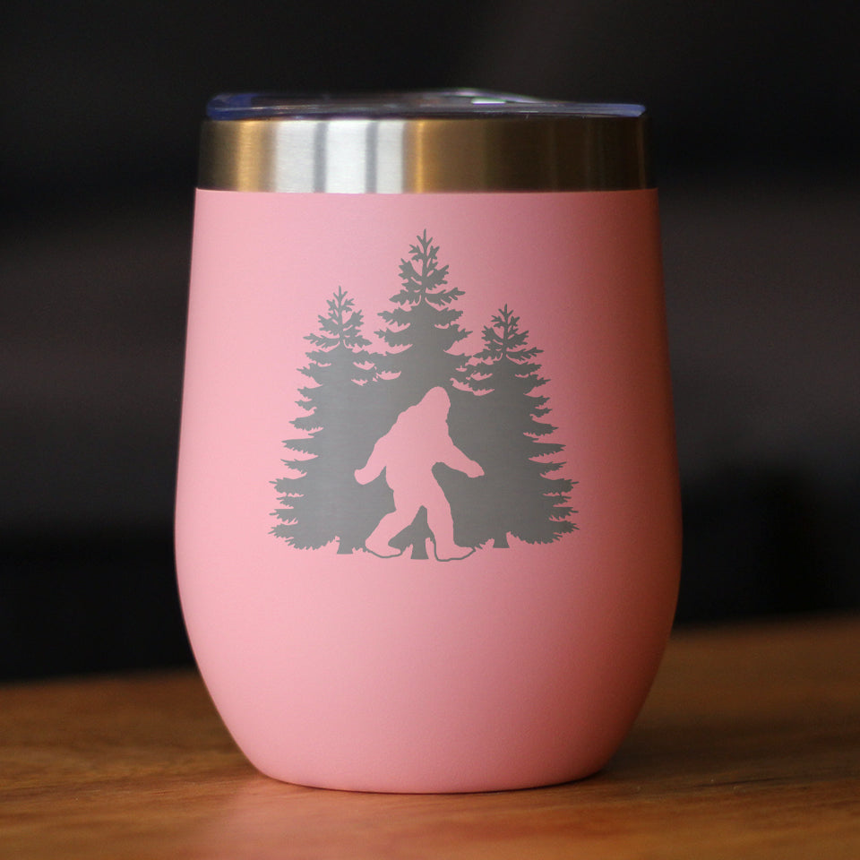 Bigfoot Wine Tumbler — 12oz Stainless Steel, Vacuum Insulated, Sliding Lid