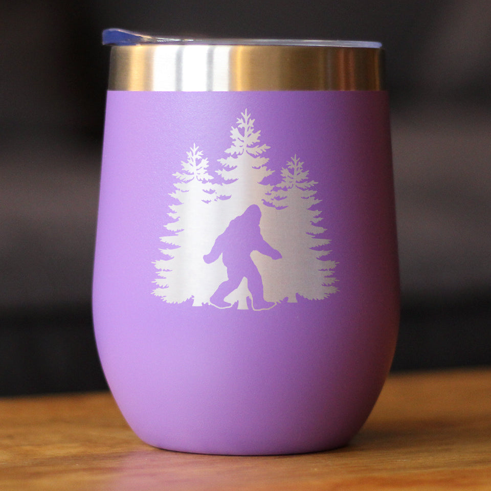 Bigfoot Wine Tumbler — 12oz Stainless Steel, Vacuum Insulated, Sliding Lid