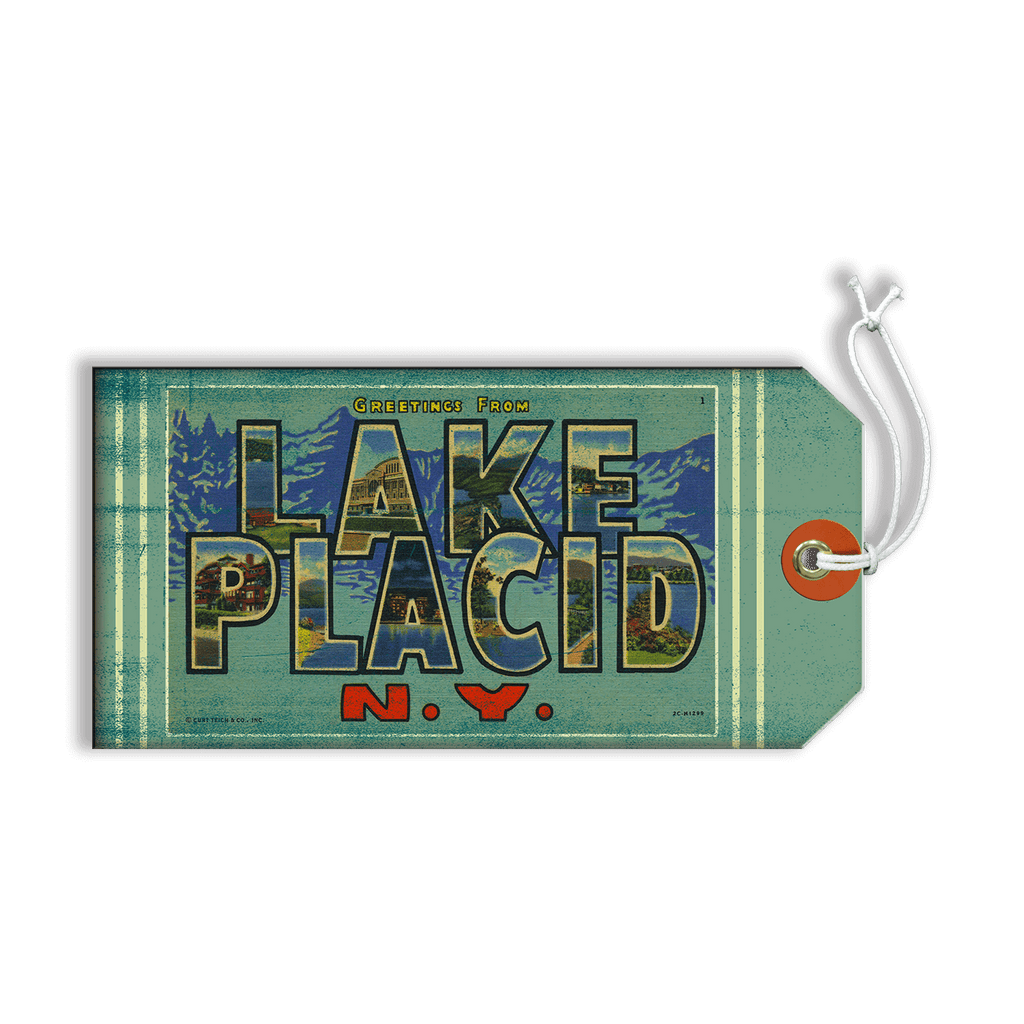 Lake Placid, New York - Luggage Tag Wall Art