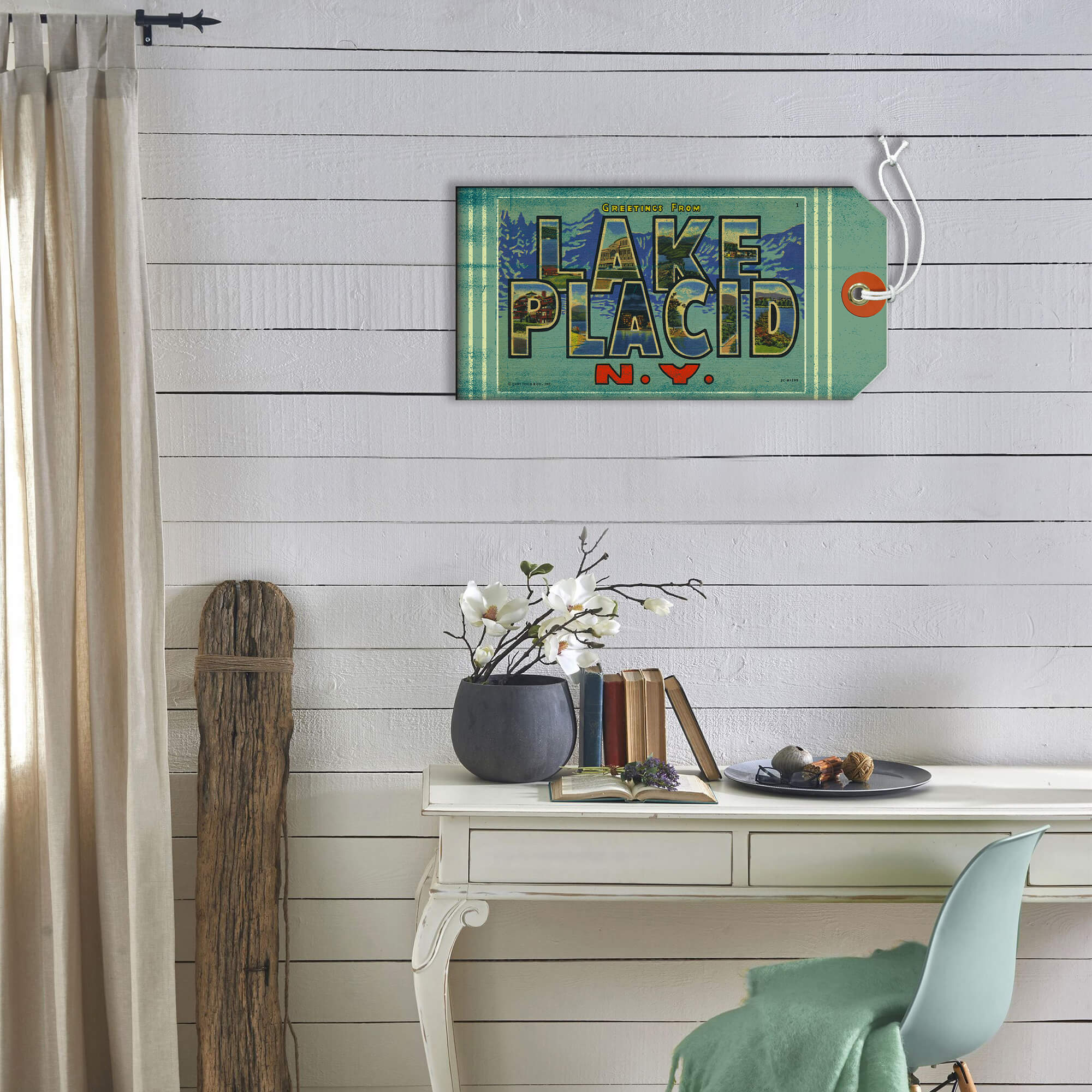 Lake Placid, New York - Luggage Tag Wall Art
