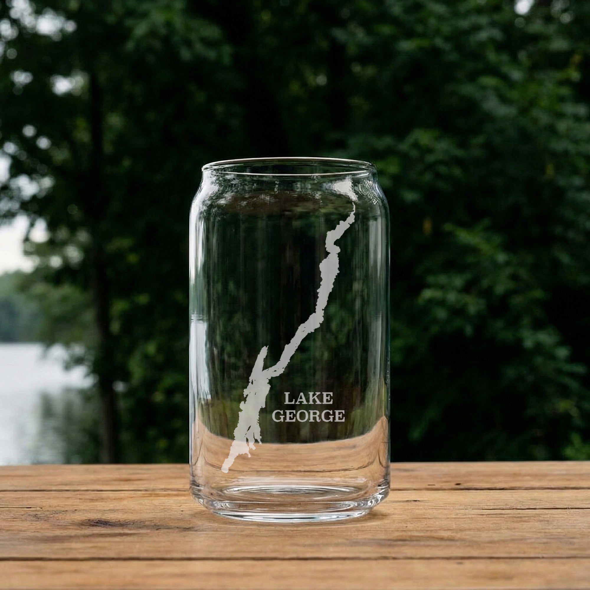 Lake George New York Map Laser Engraved Glasses