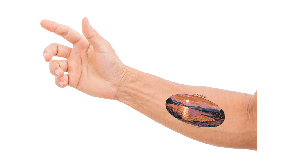 Lake George Temporary Tattoo - Sunrise Design