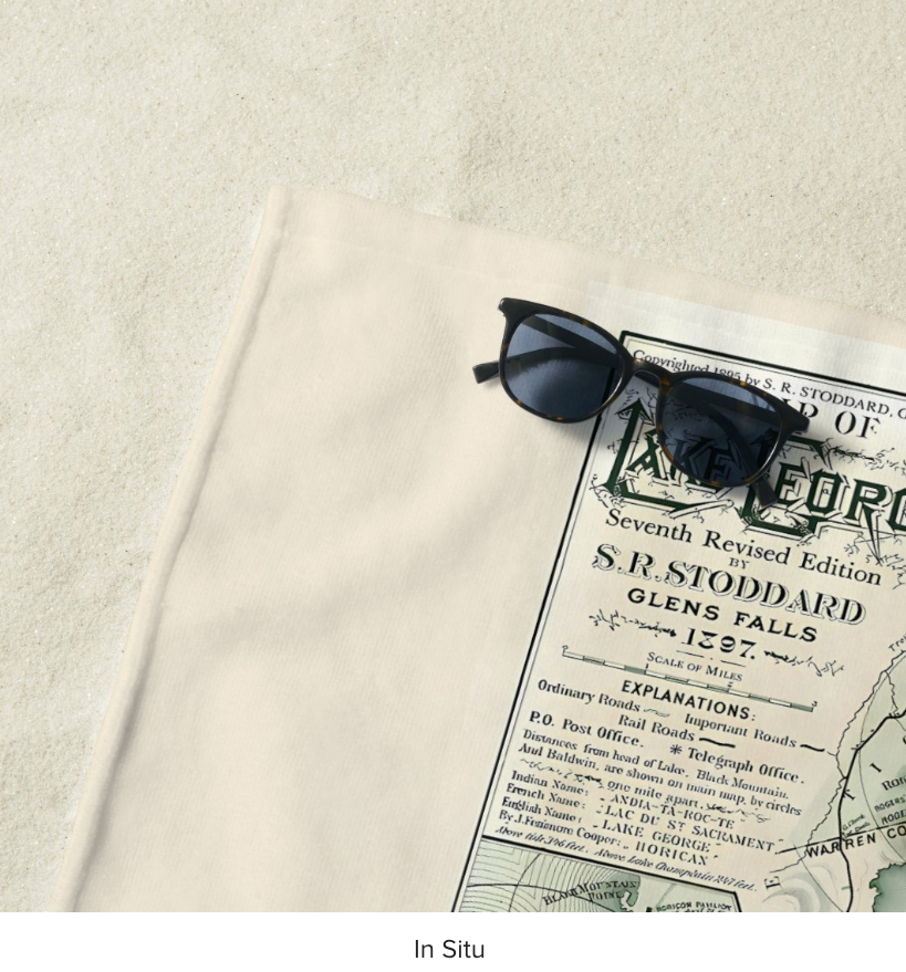 Lake George Beach Towel Stoddard Map Edition Detail View