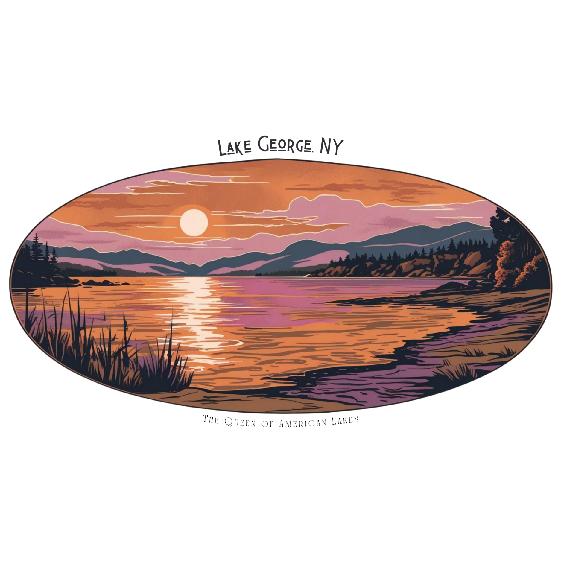 Lake George Temporary Tattoo - Sunrise Design
