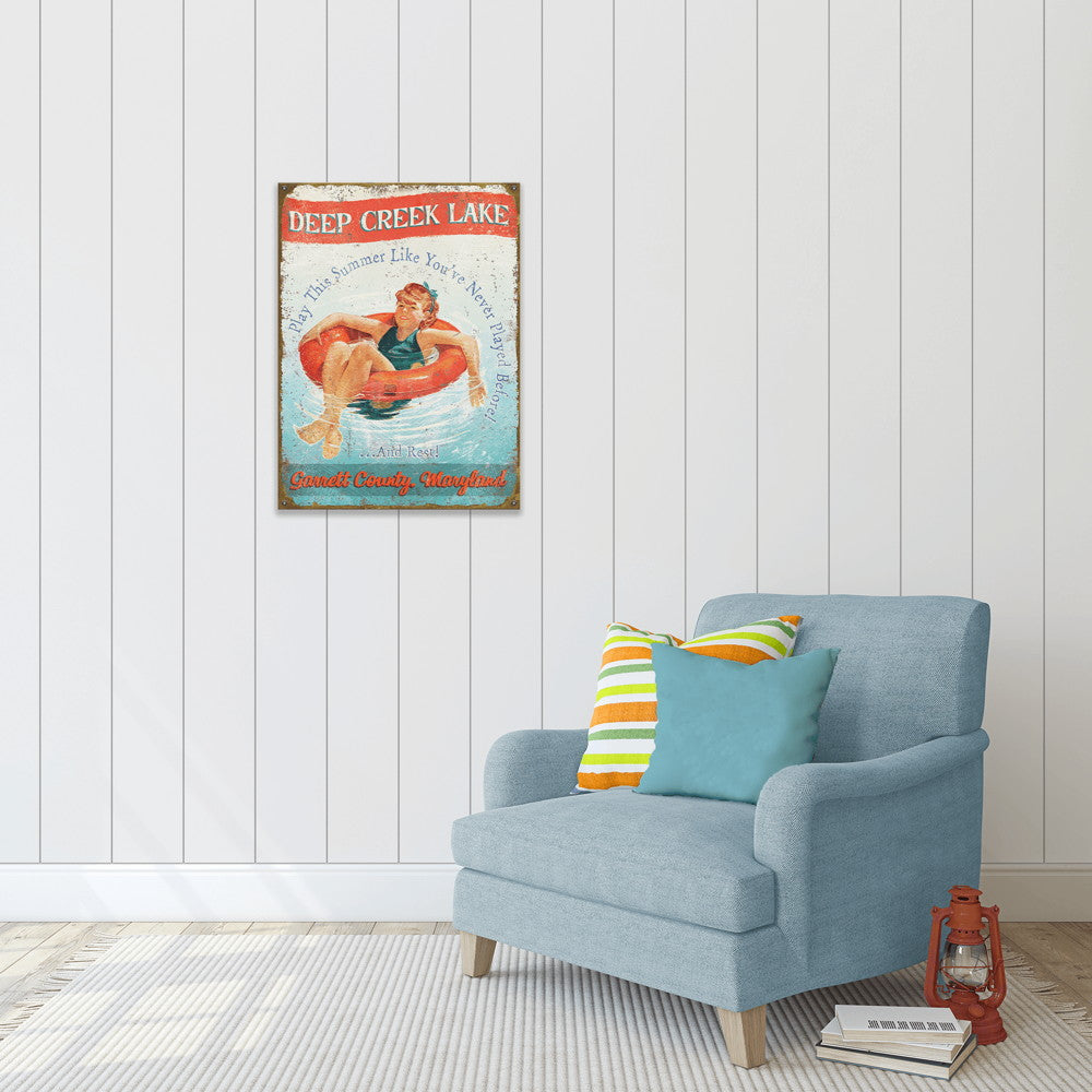 Play This Summer: Girl - Wood & Metal Wall Art