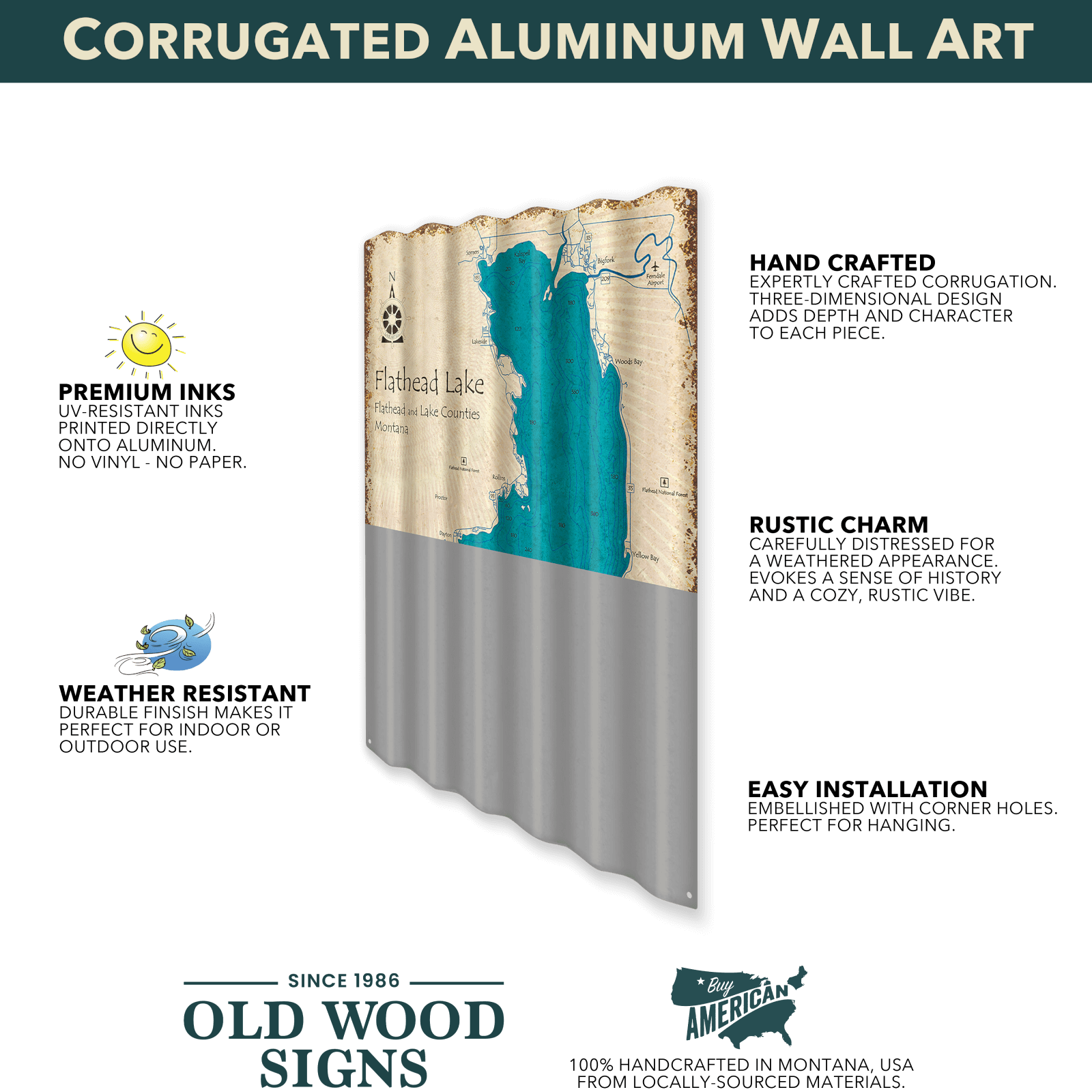 Lake George, New York - Corrugated Metal Wall Art