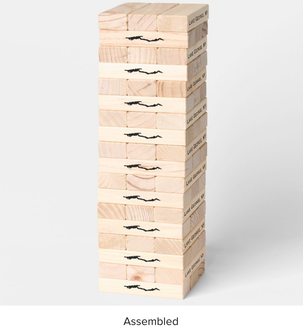 Lake George Giant Jenga Set assembled white background