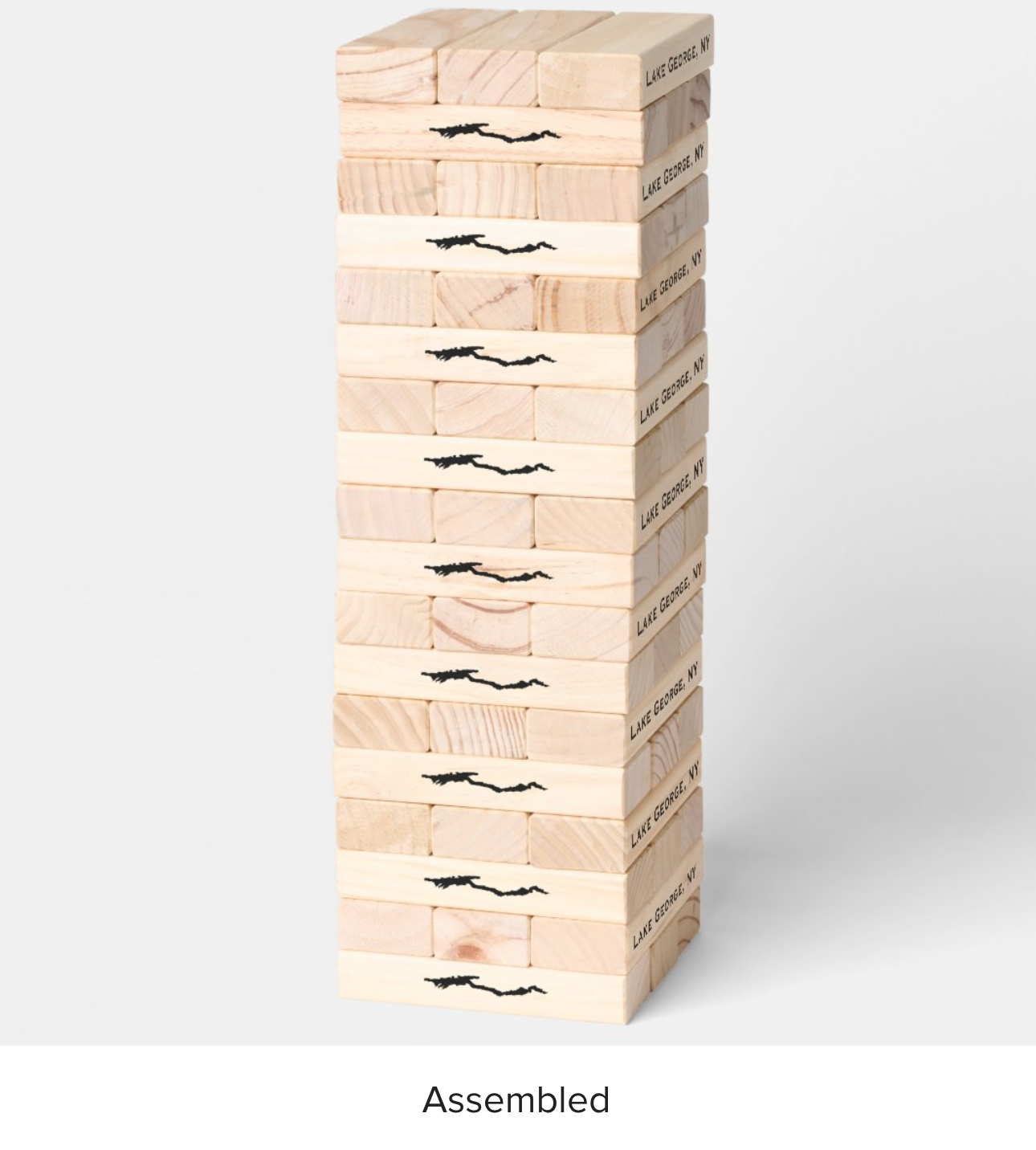 Lake George Giant Jenga Set assembled white background