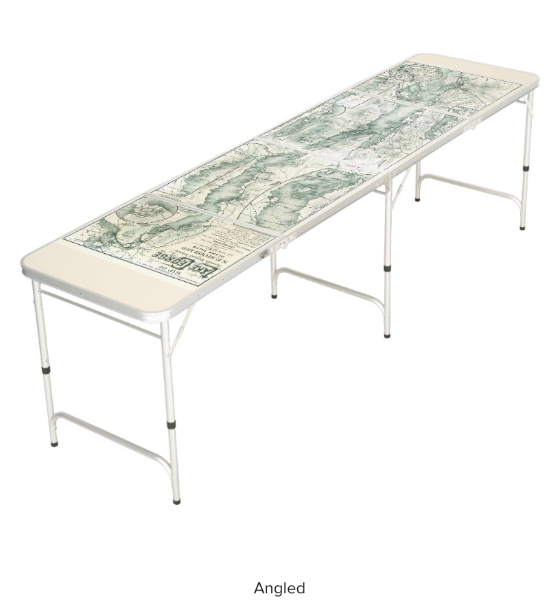 Lake George Beer Pong Table - Stoddard Map - Angle