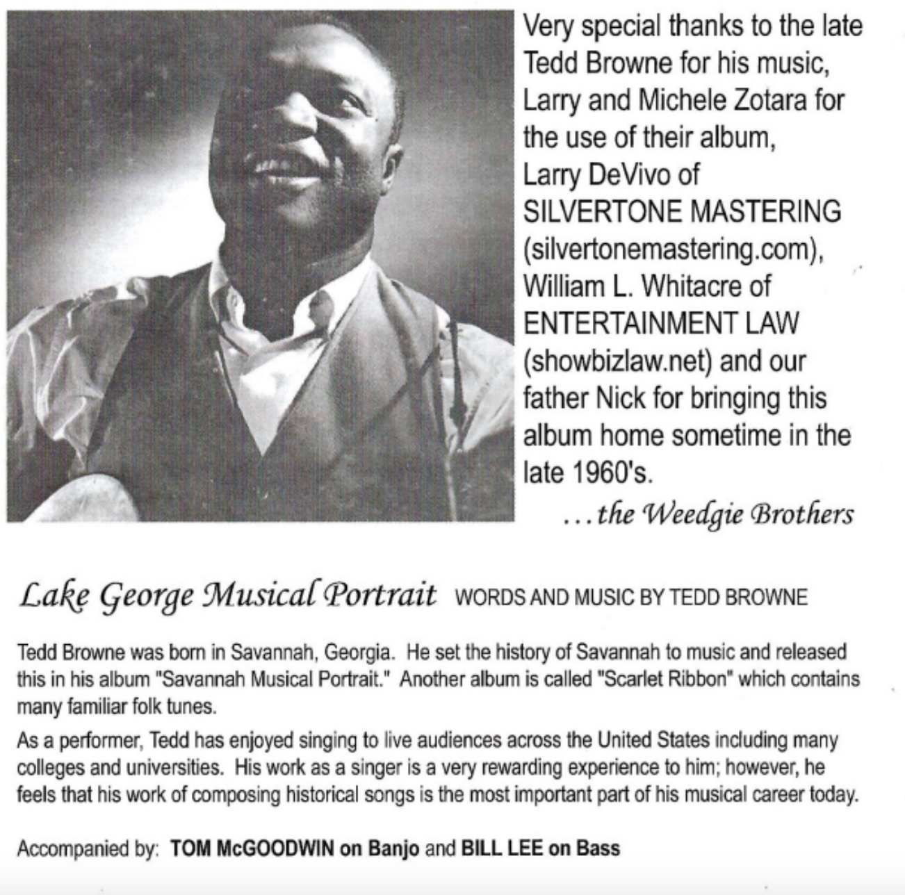 Lake George Musical Portrait Insert 1