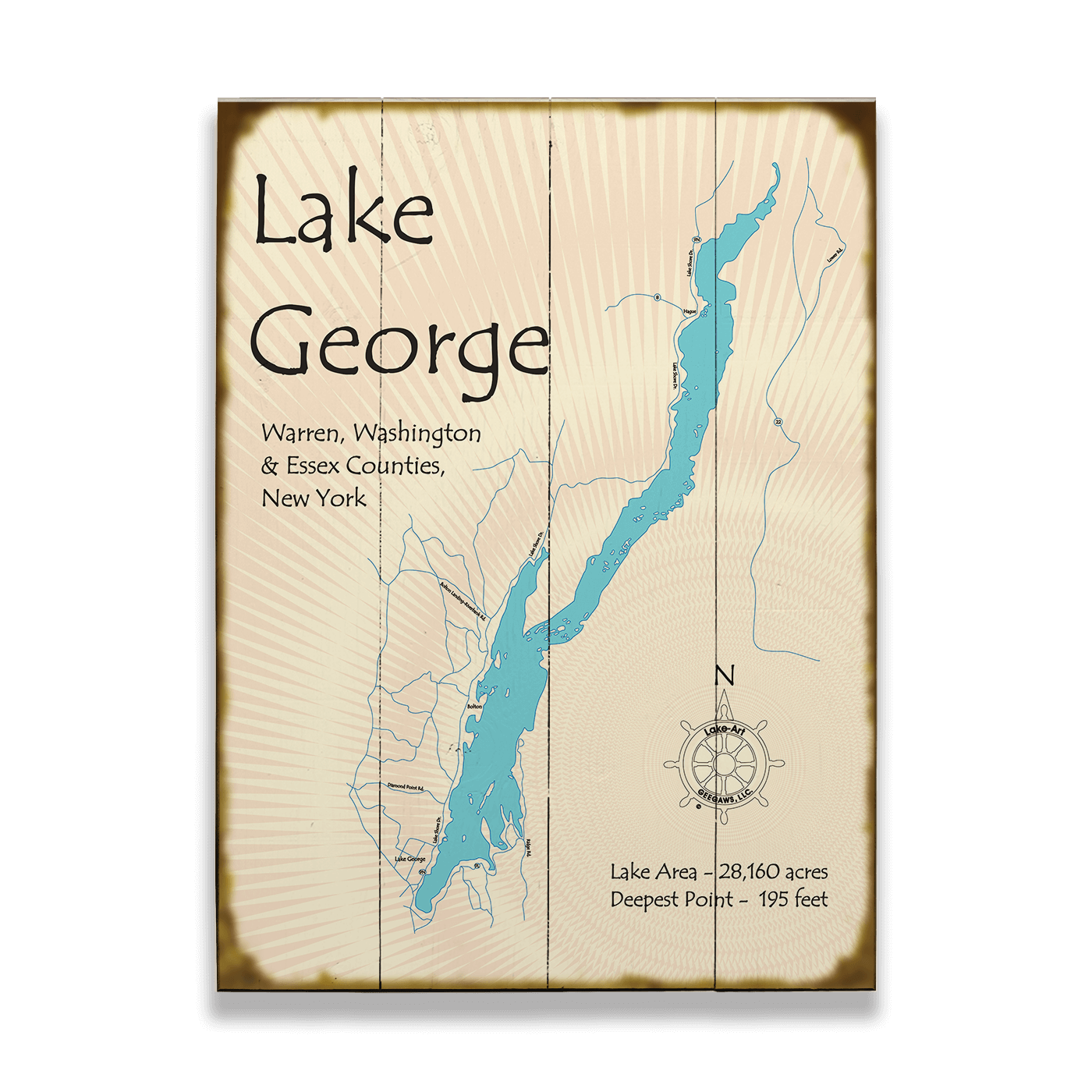 Lake George, New York - Wood & Metal Wall Art
