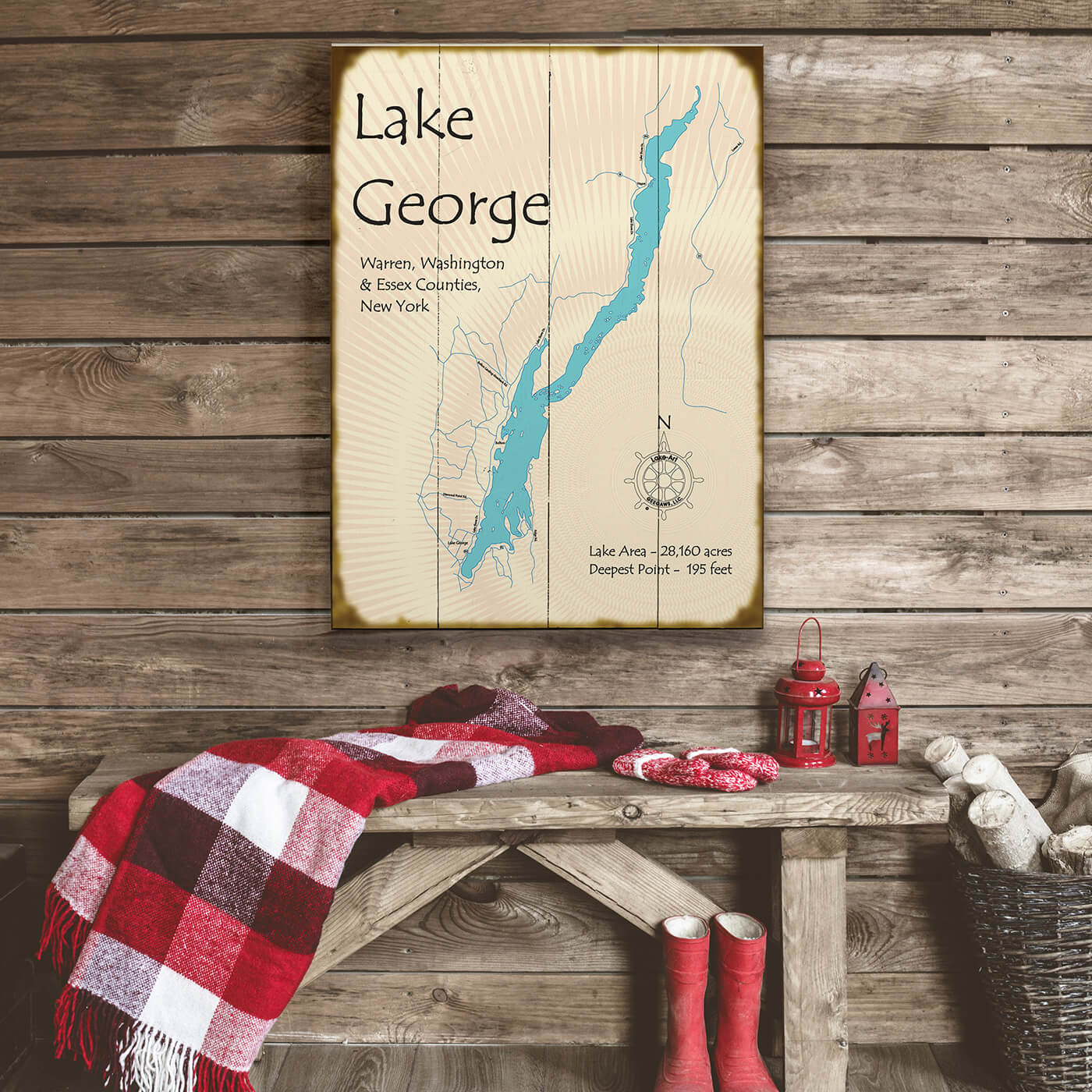 Lake George, New York - Wood & Metal Wall Art