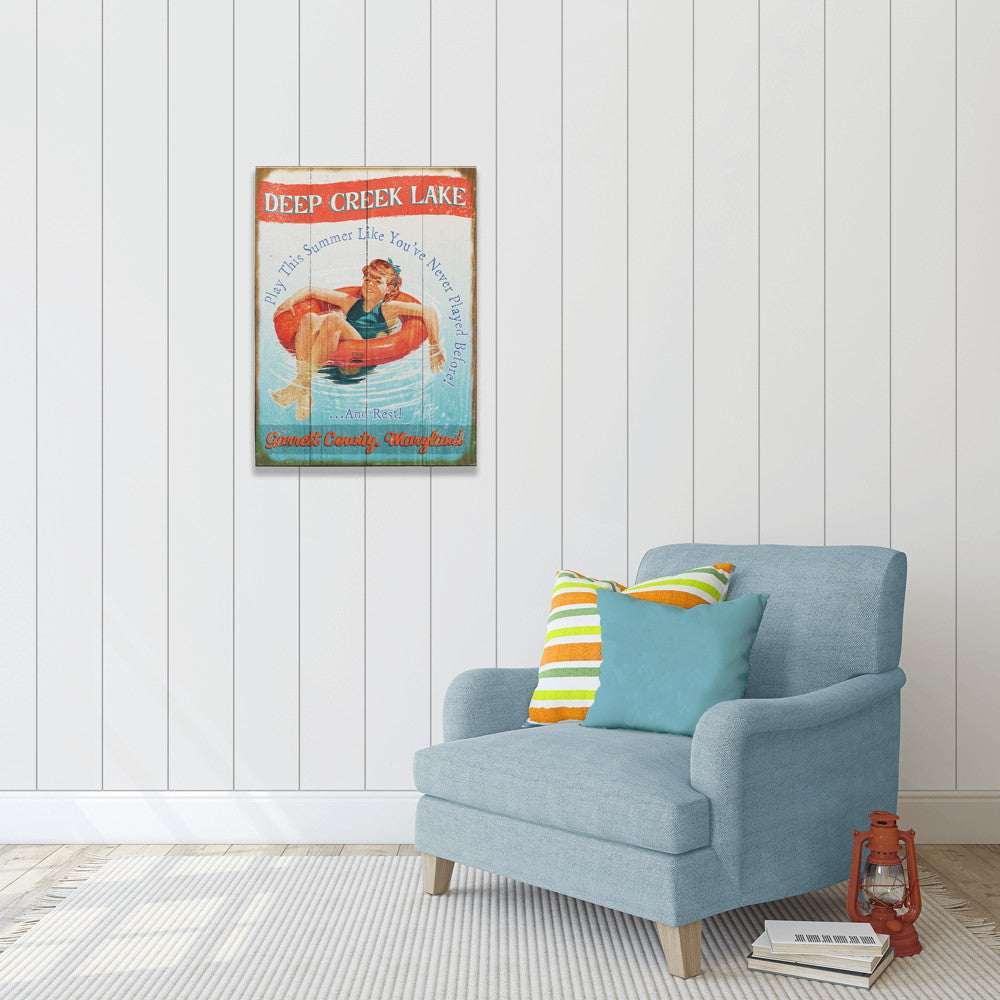 Play This Summer: Girl - Wood & Metal Wall Art