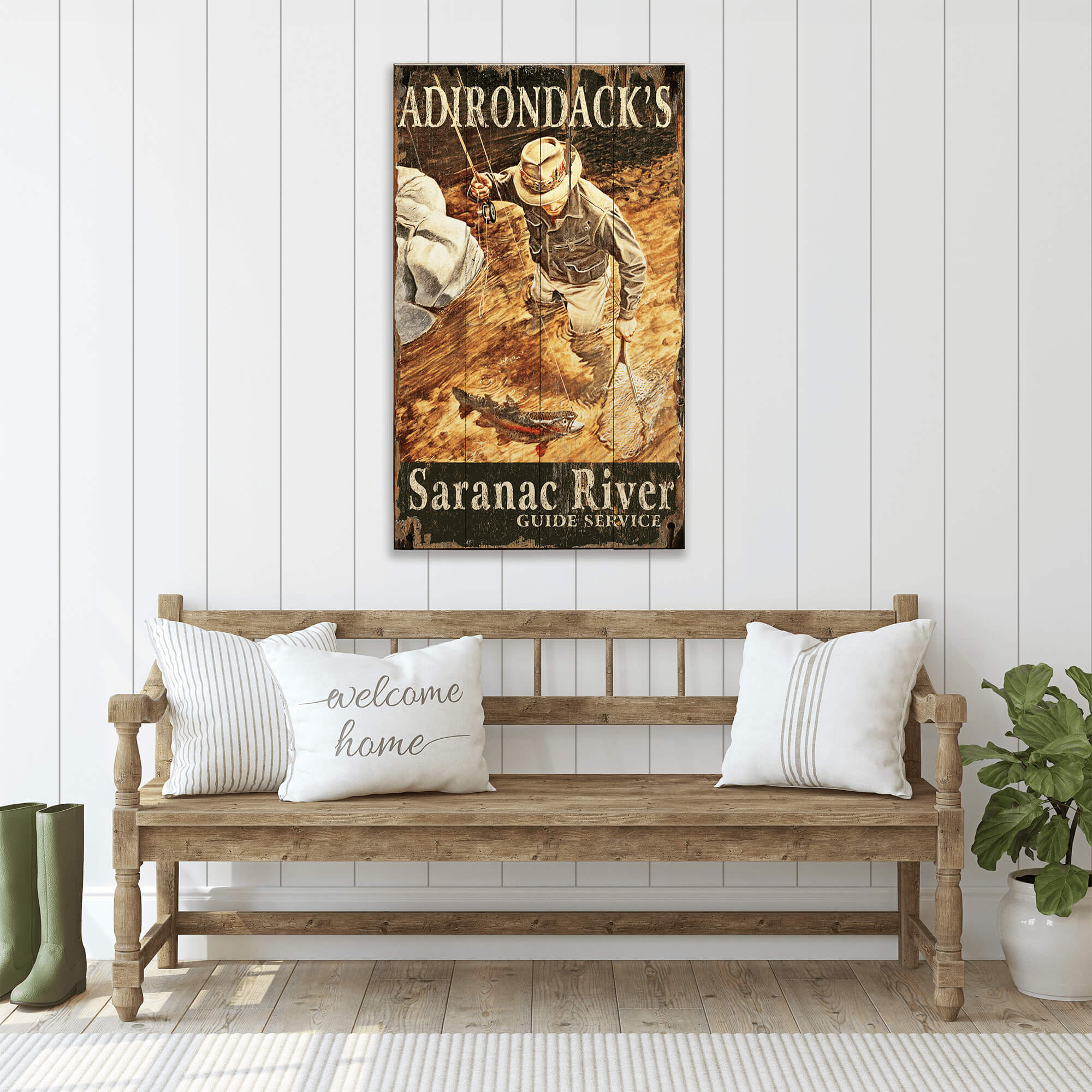 Adirondacks Guide Service Wall Art in situ