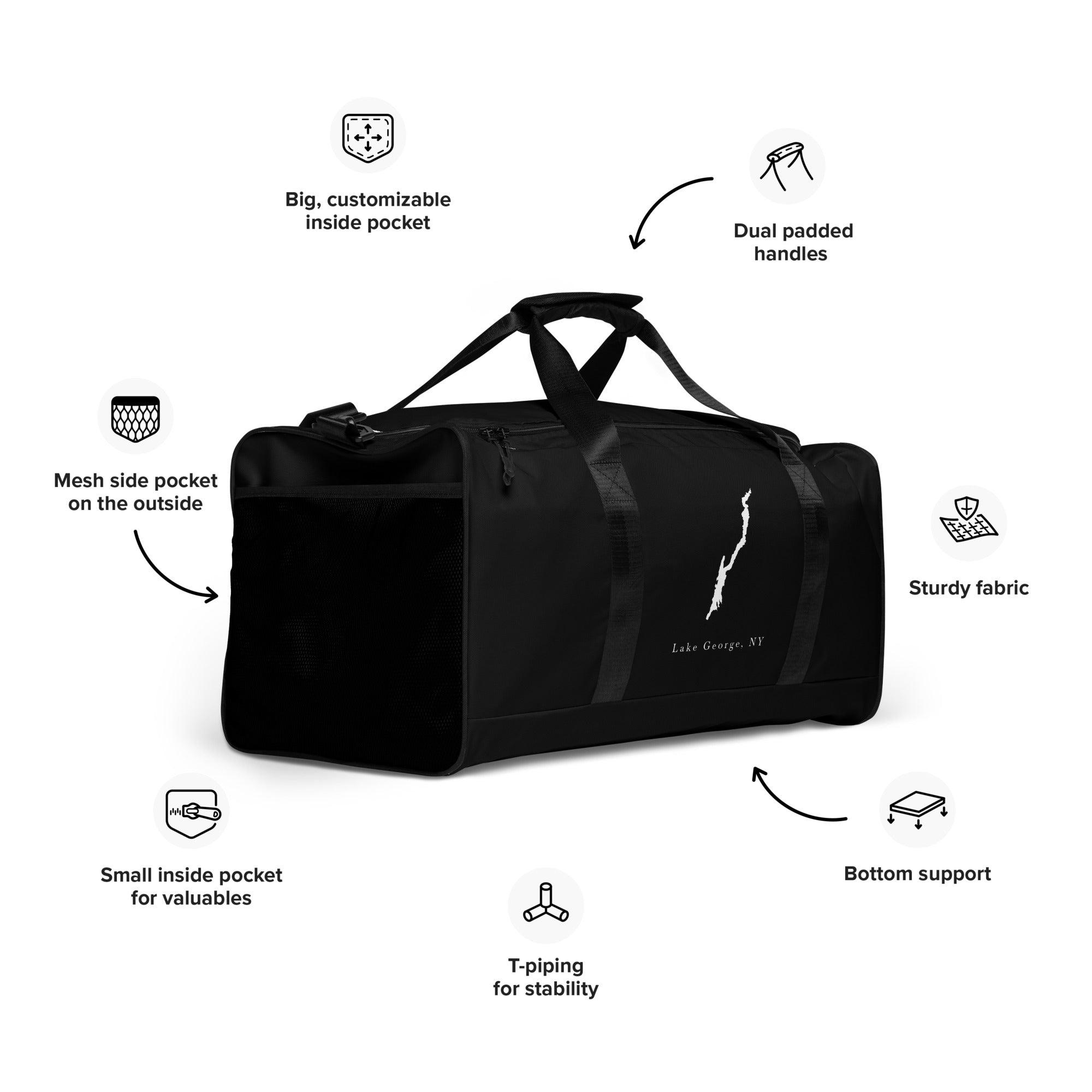 Lake George Duffle Bag In Black