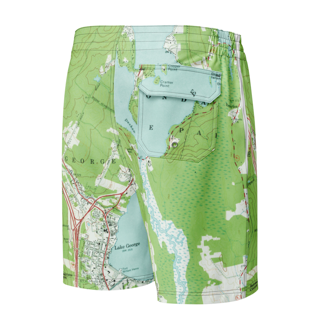 Lake George Vintage Map Men's Board Shorts