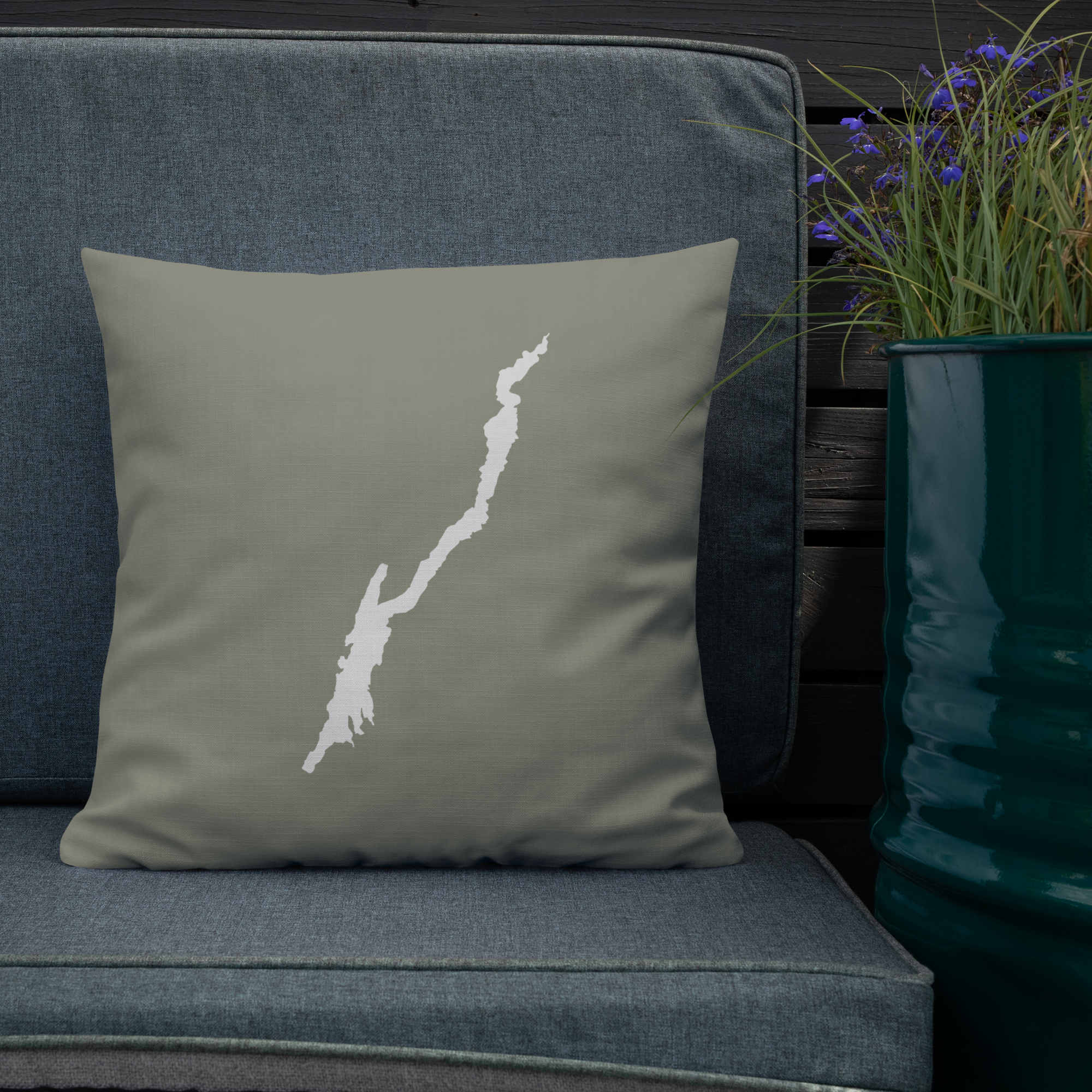 Sage Green Lake George Throw Pillow in Various Sizes