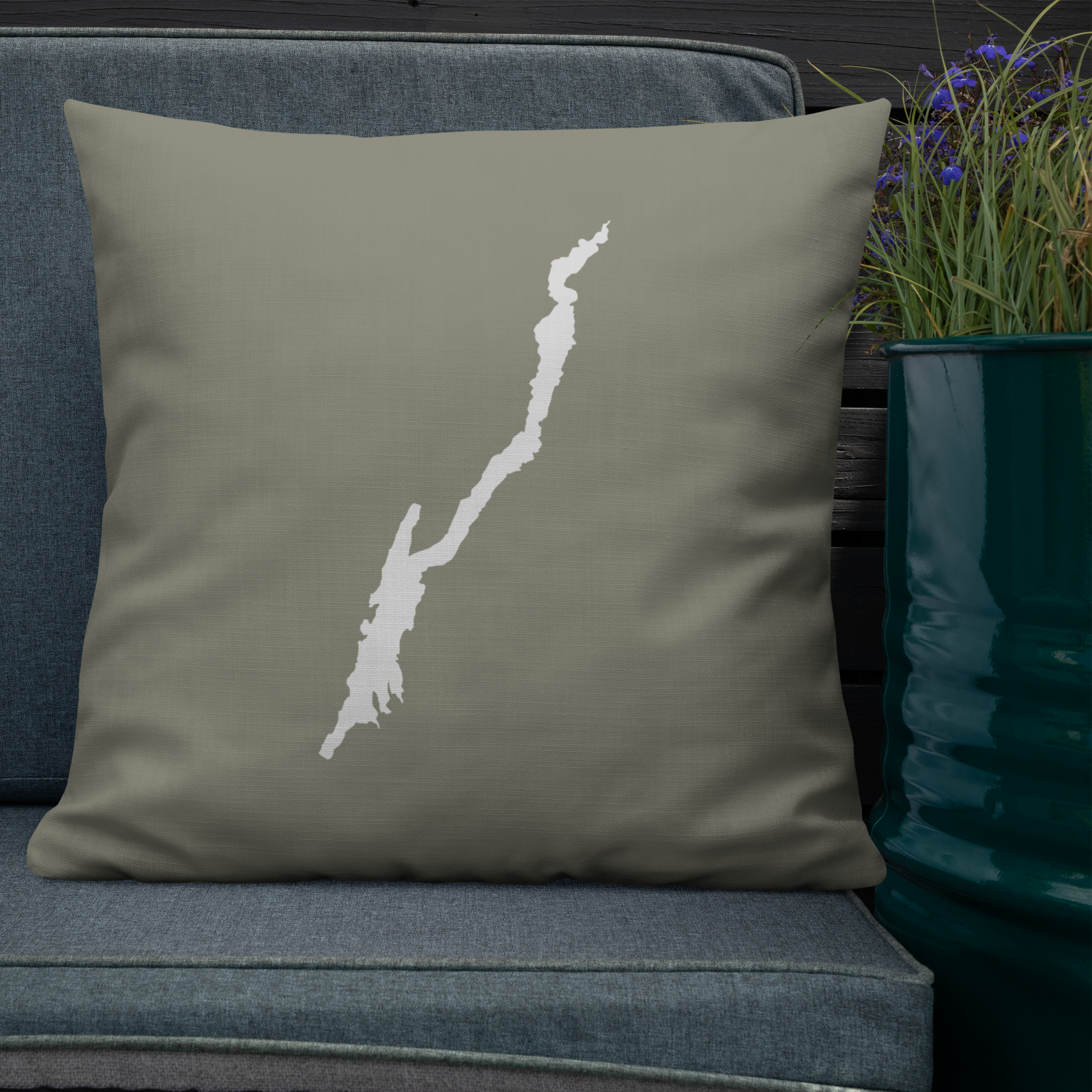 Sage Green Lake George Throw Pillow in Various Sizes