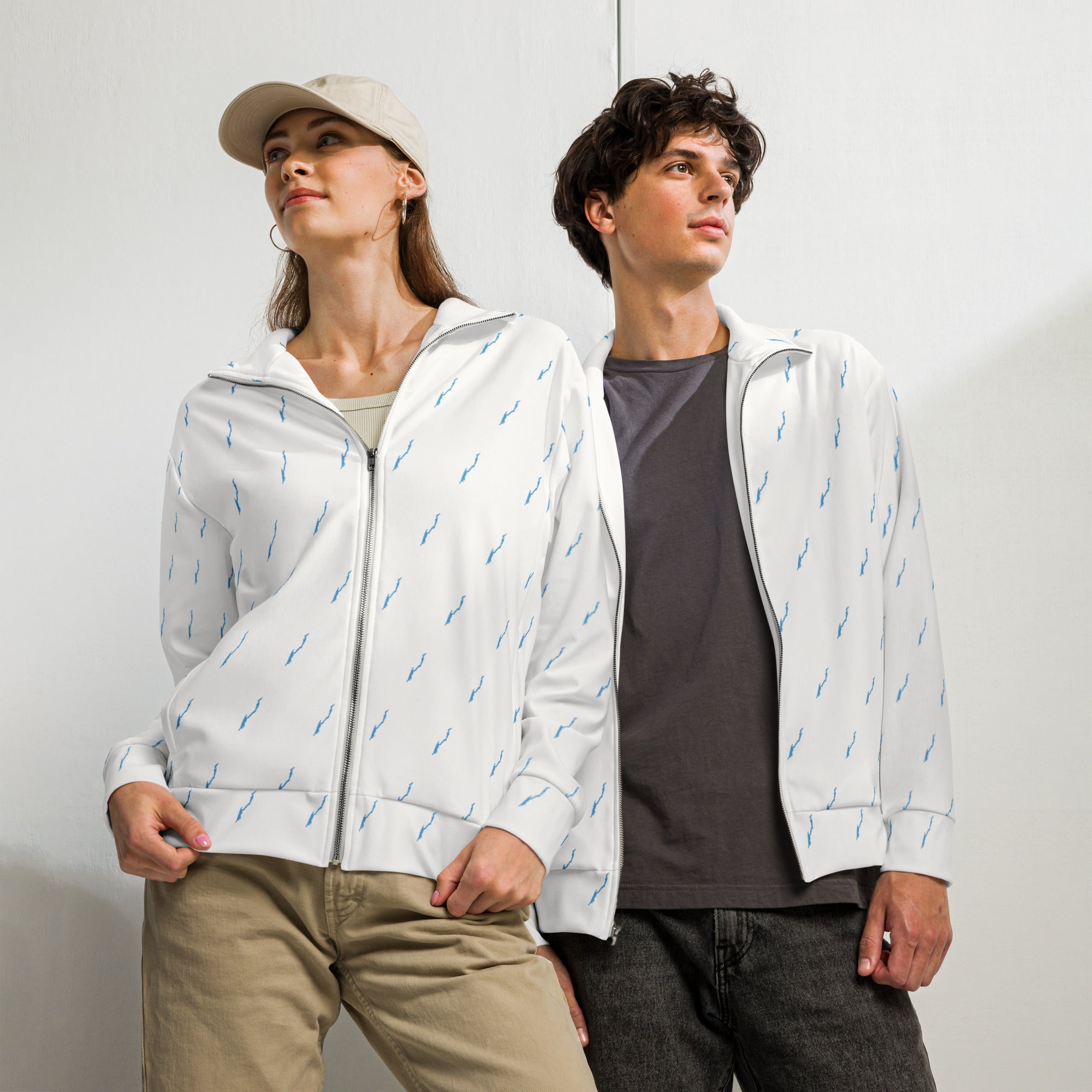 Lake George Patterned White Track Jacket