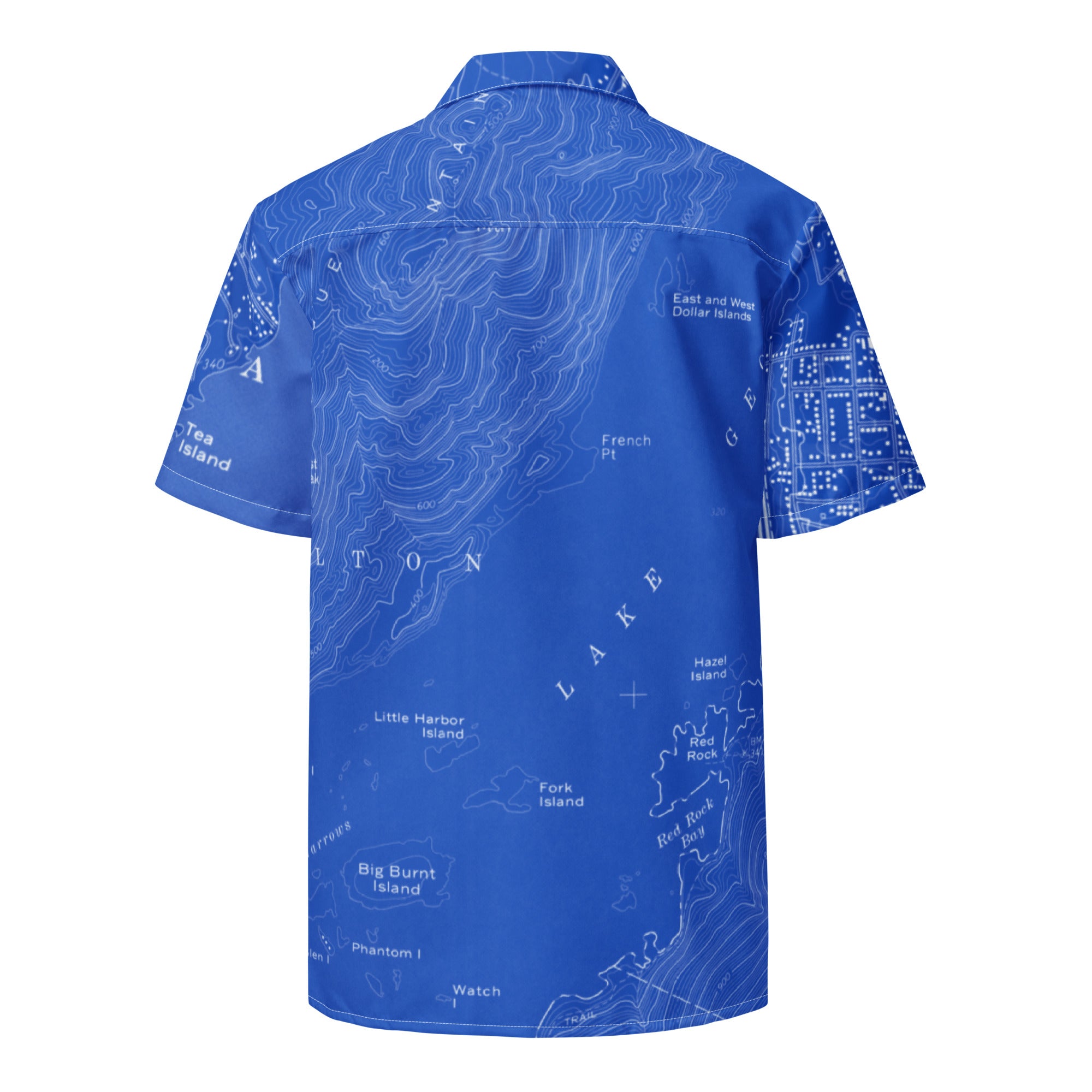 Lake George Vintage Map Shirt - Blueprint Motif