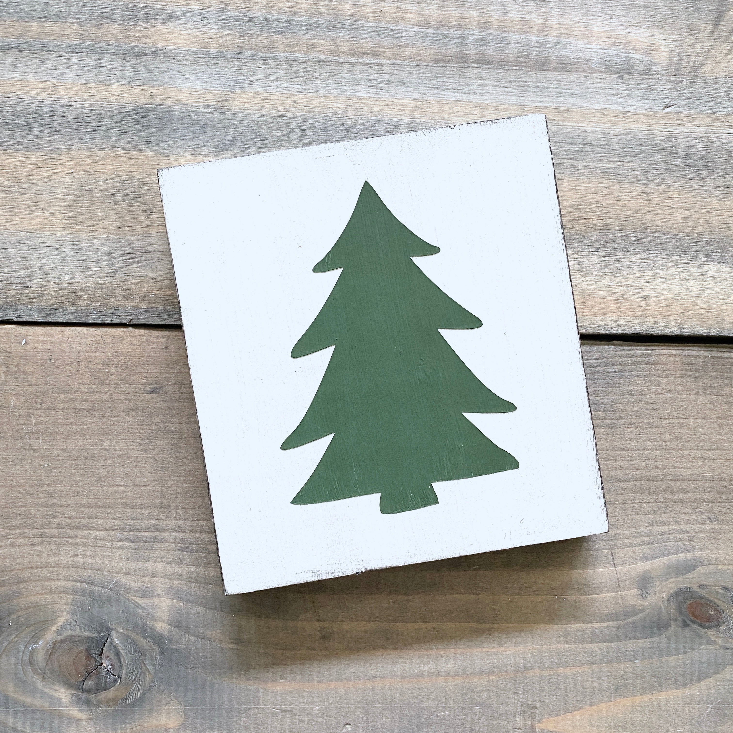 Christmas Tree Wood Sign