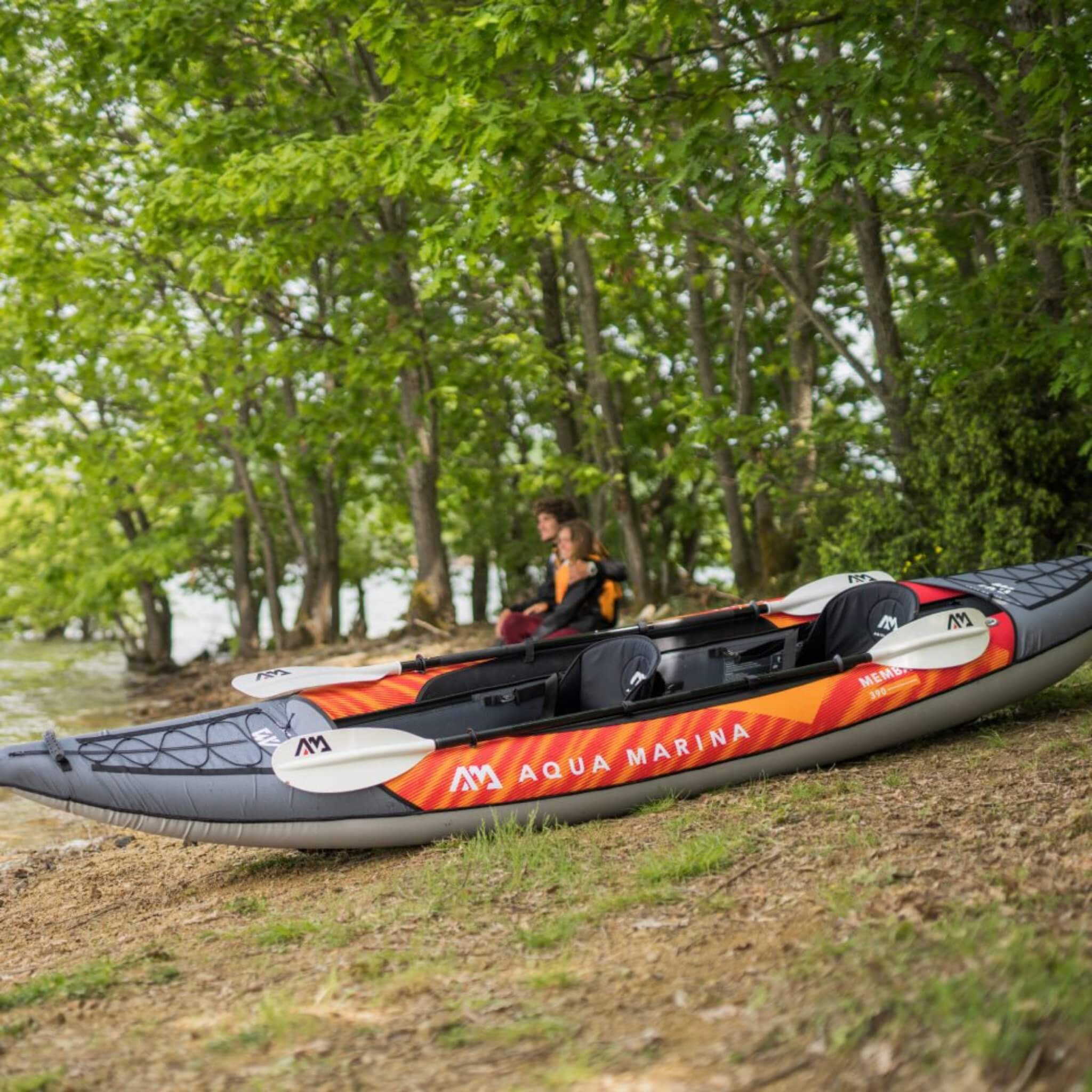 Aqua Marina Memba 390 2-Person Touring Kayak — 12', Drop-Stitch Deck, Paddles Included