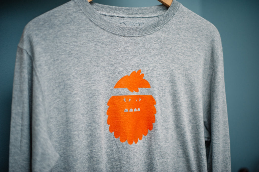 Bigfoot Long Sleeve Shirt — Gray, 100% Combed Cotton