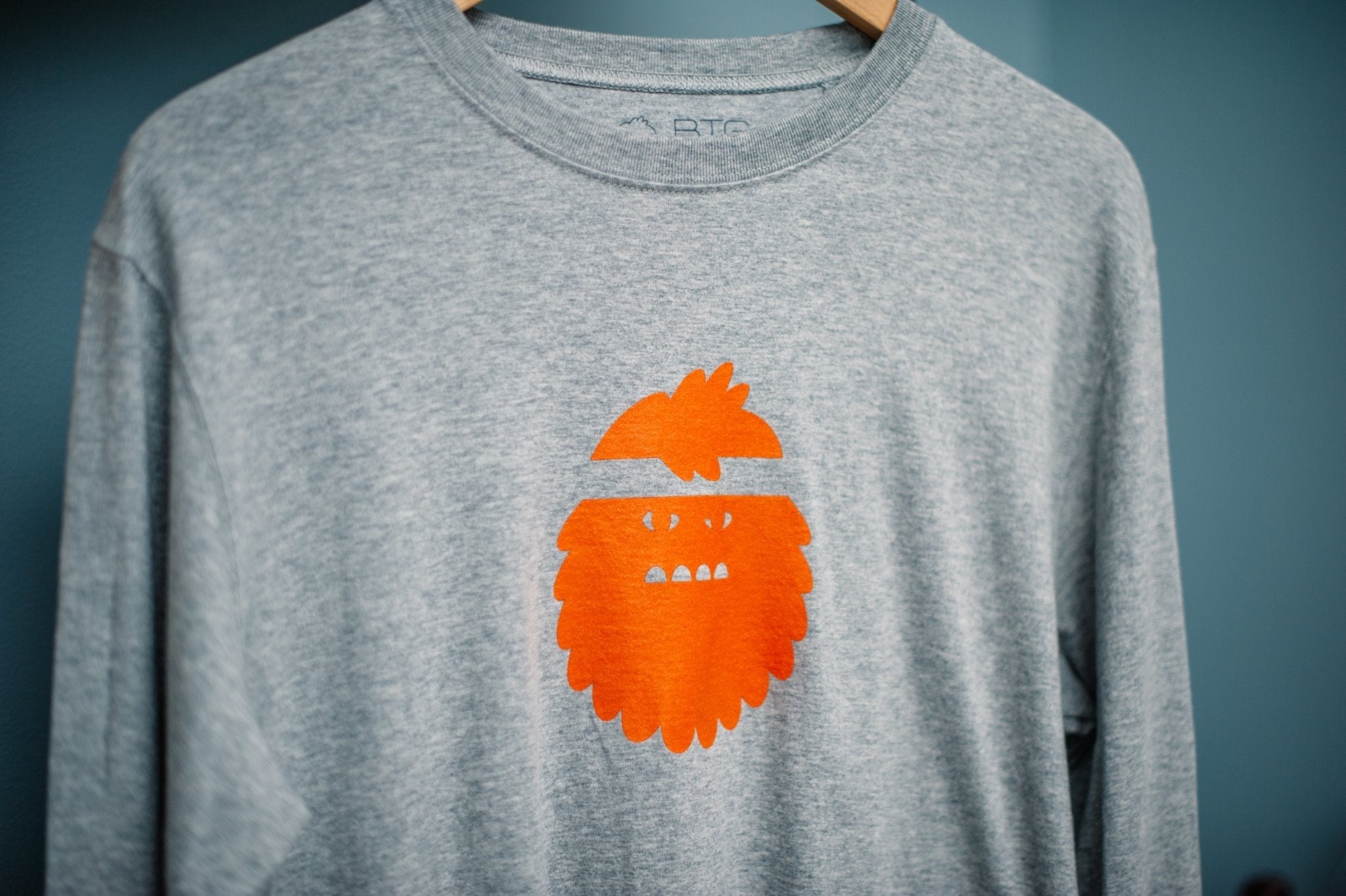 Bigfoot Long Sleeve Shirt — Gray, 100% Combed Cotton