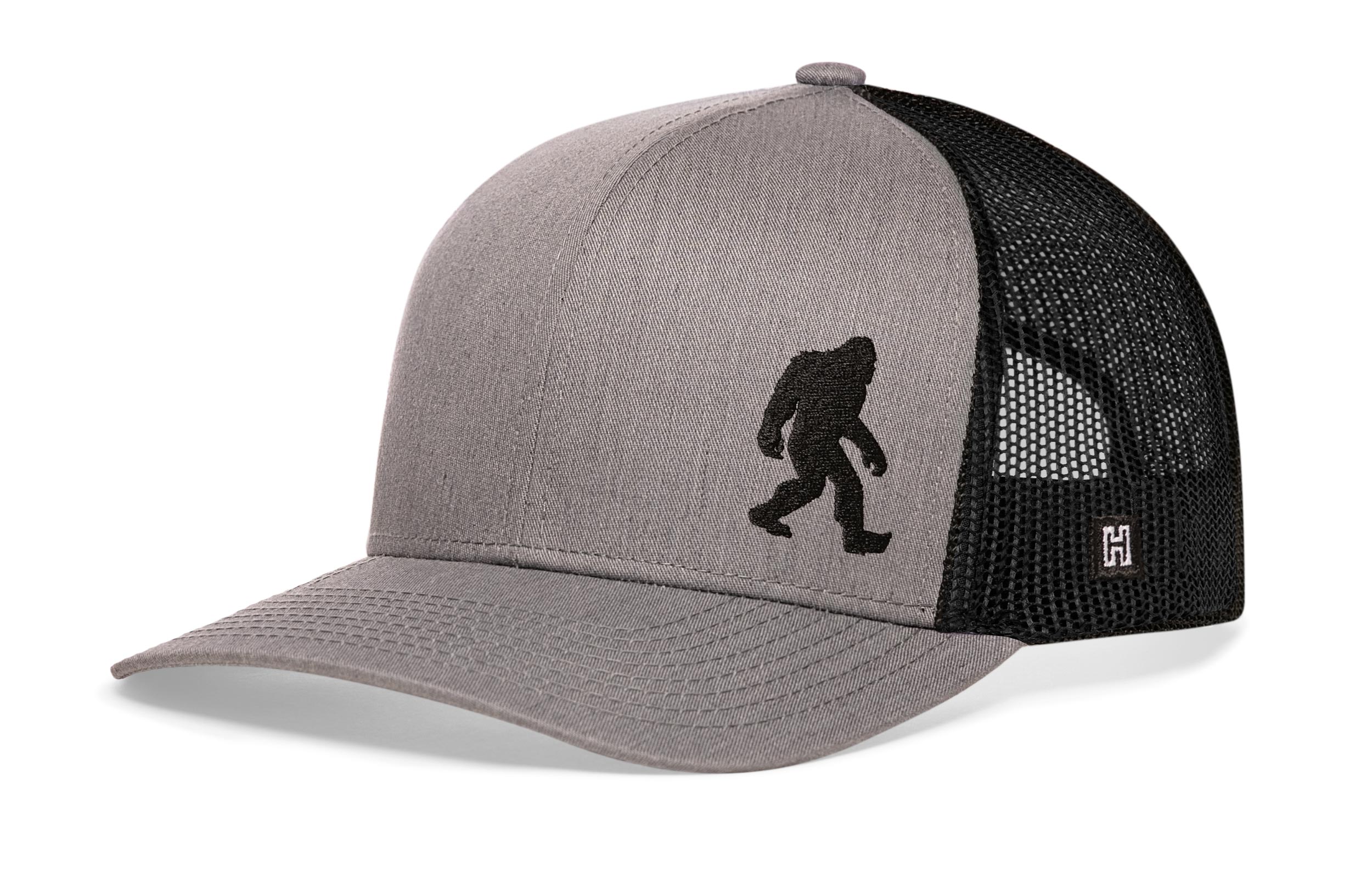 Bigfoot Trucker Hat — Sasquatch Embroidered Snapback, 3 Colors