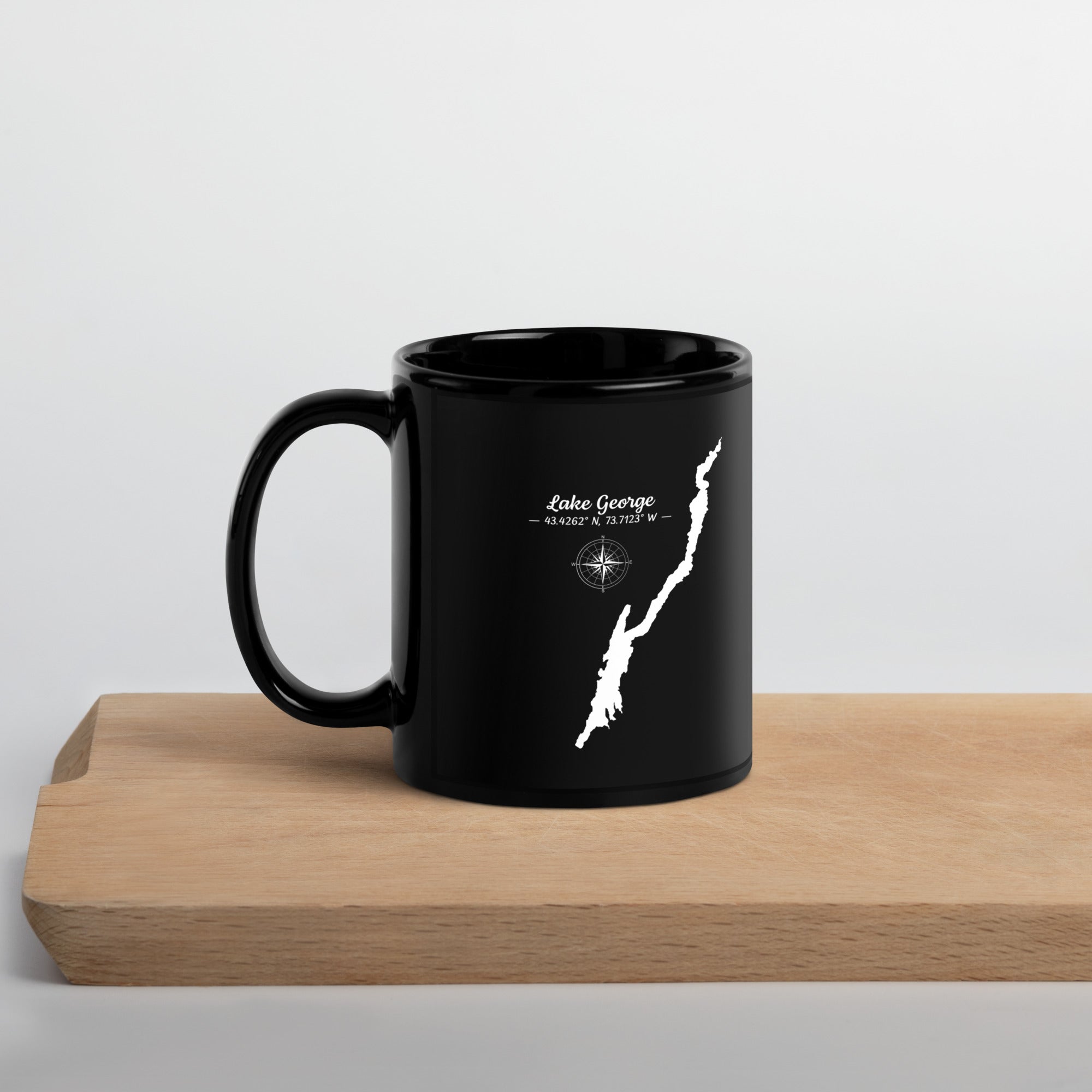Lake George Black Glossy Mug