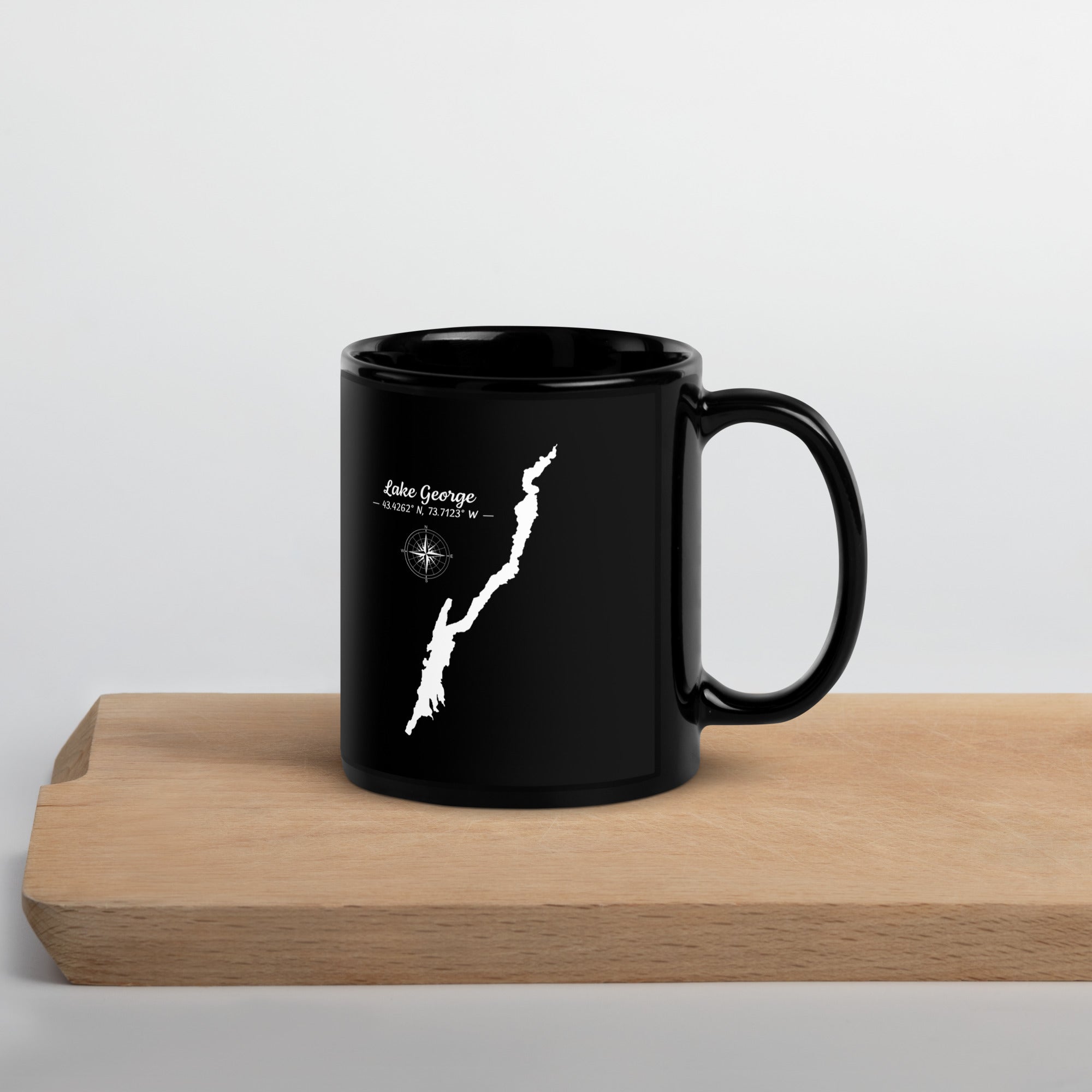 Lake George Black Glossy Mug