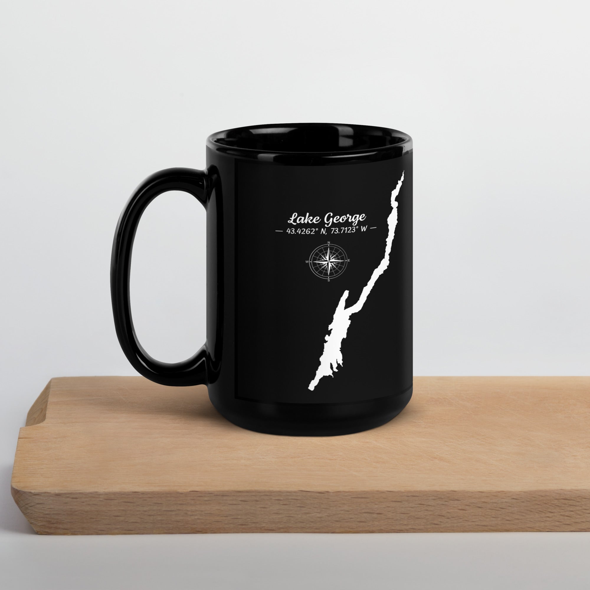 Lake George Black Glossy Mug