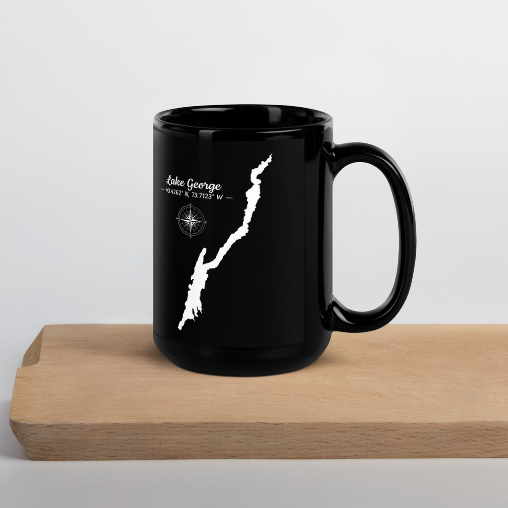 Lake George Black Glossy Mug