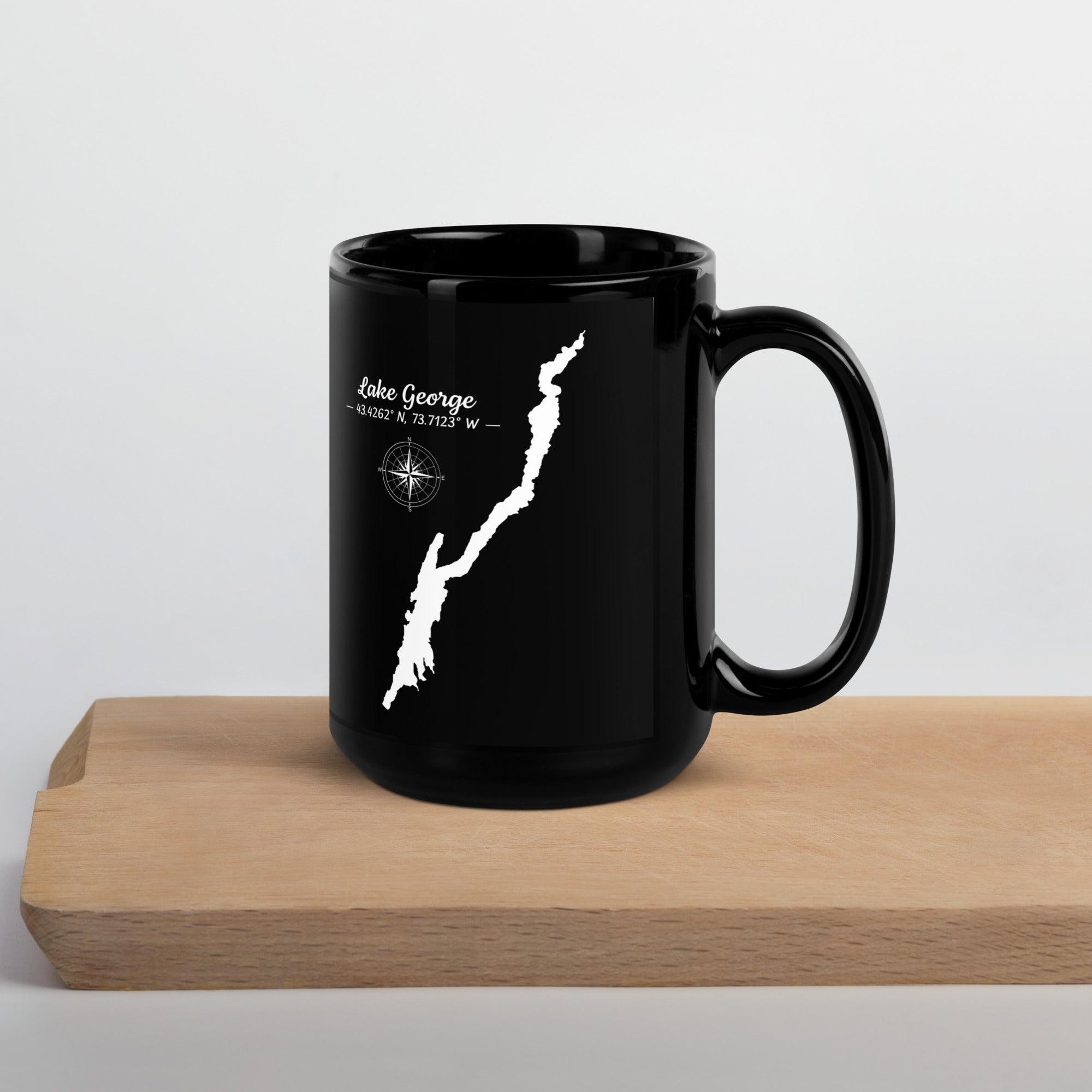 Lake George Black Glossy Mug