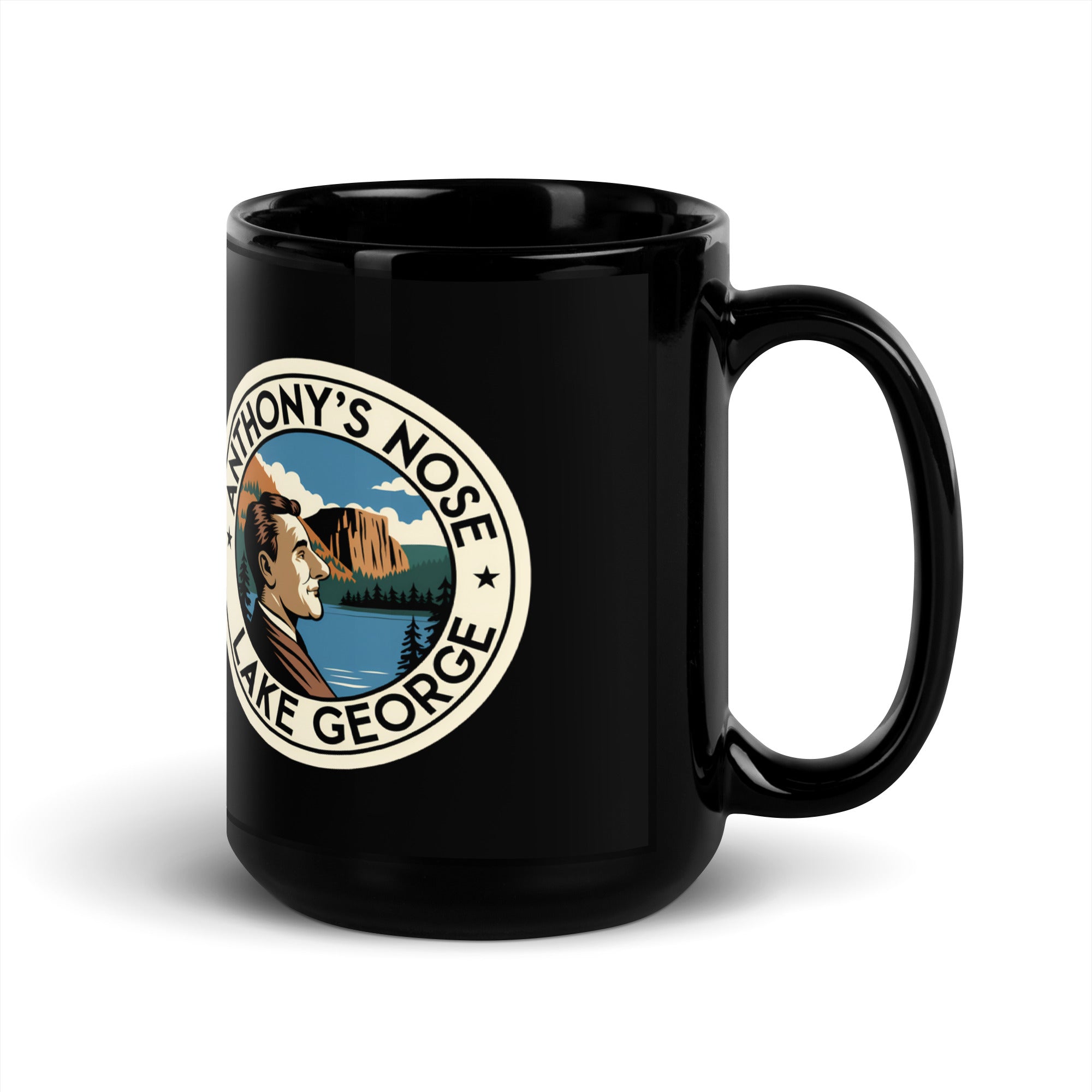 Lake George Coffee Mug Featuring Anthony's Nose (Both Of Them)