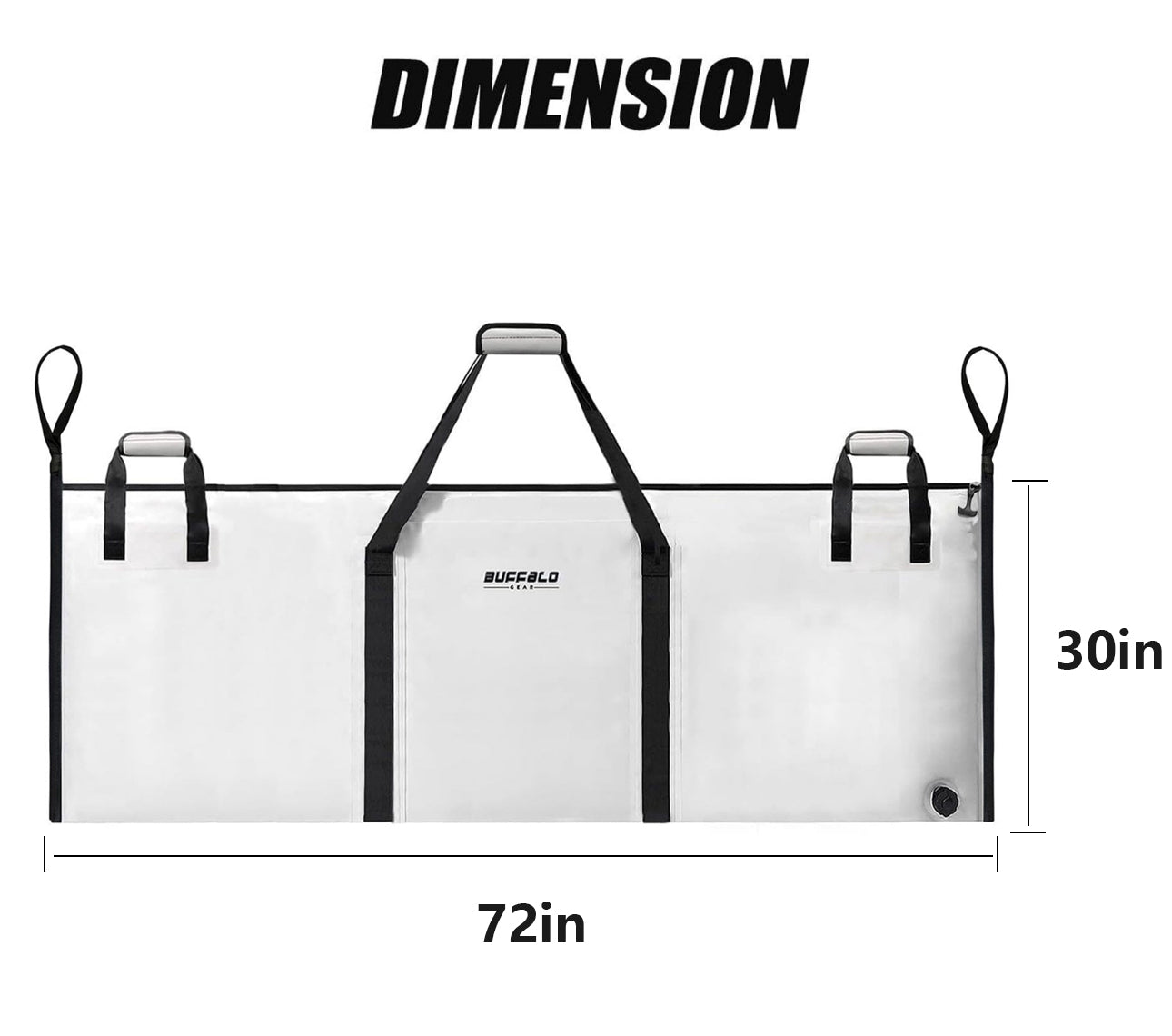 Fish Cooler Bag — 72×30", 100QT / 95L, YKK Zipper, 48+ Hour Ice