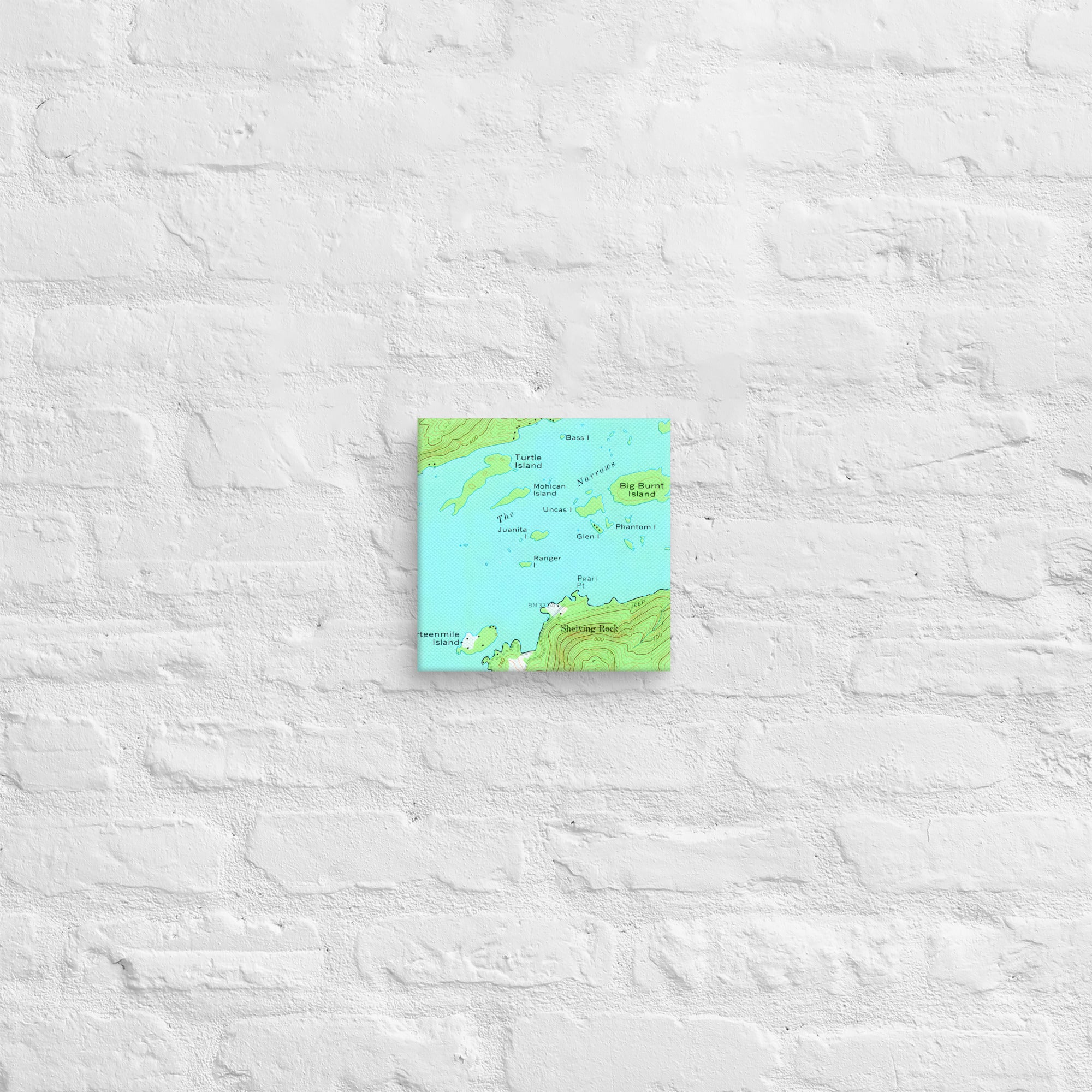 Product mockupLake George Vintage Map of The Narrows Canvas Print Wall Decor