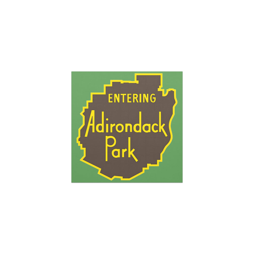 entering adirondack vintage sign car sticker