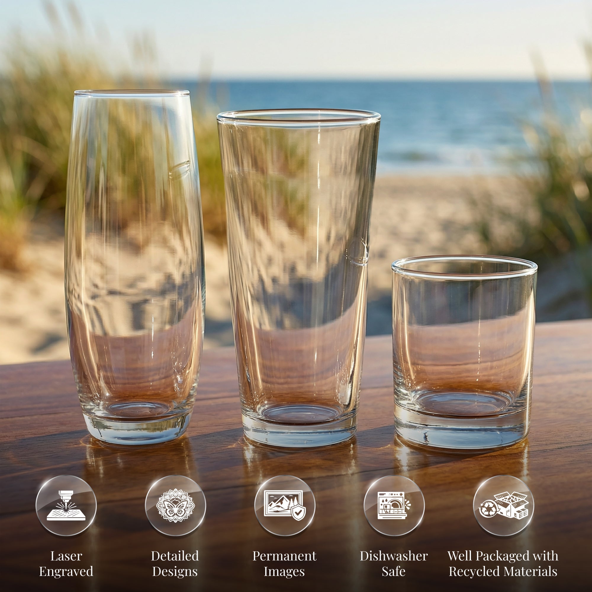 Lake George New York Map Laser Engraved Glasses