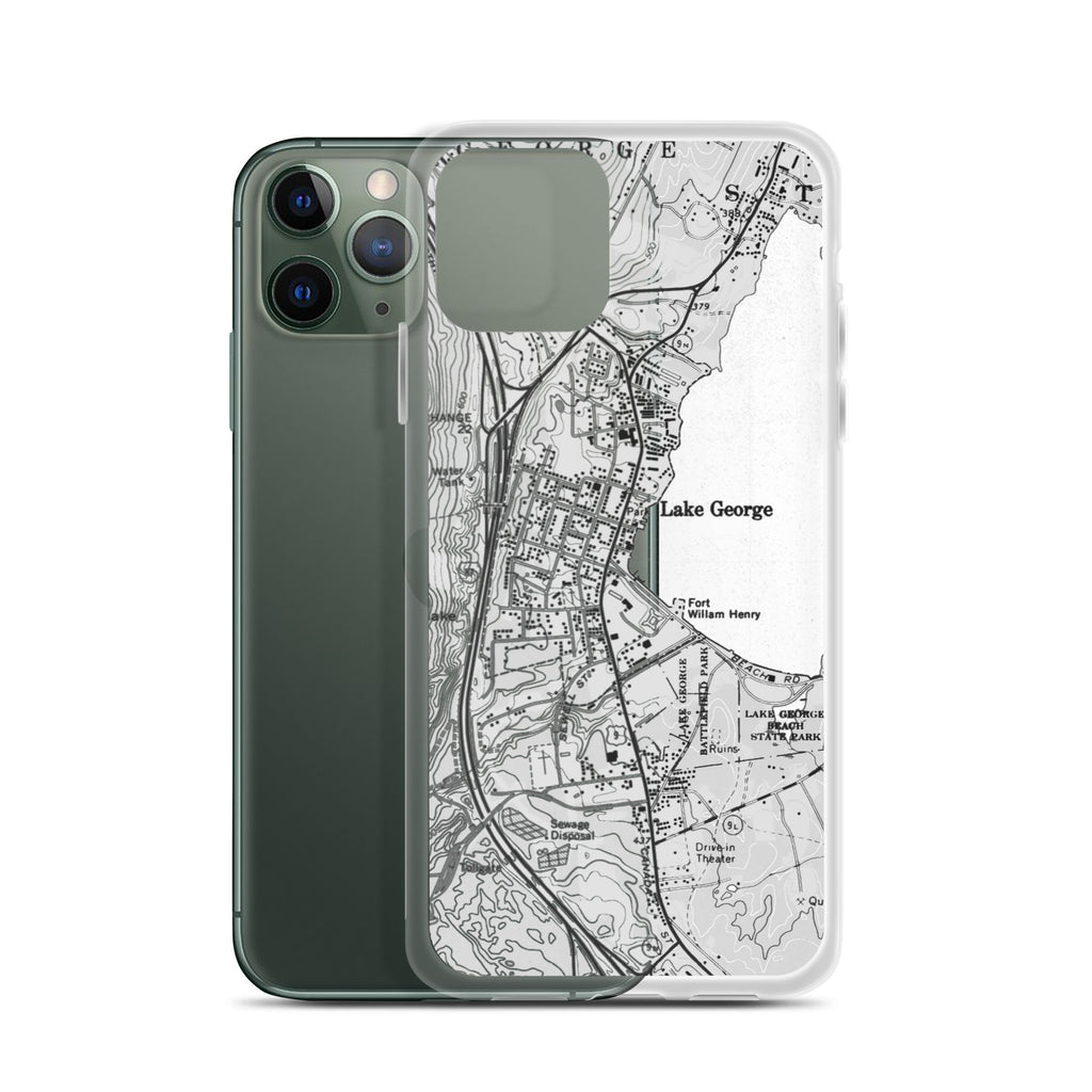 Lake George Village Map Clear iPhone 11 Pro Case